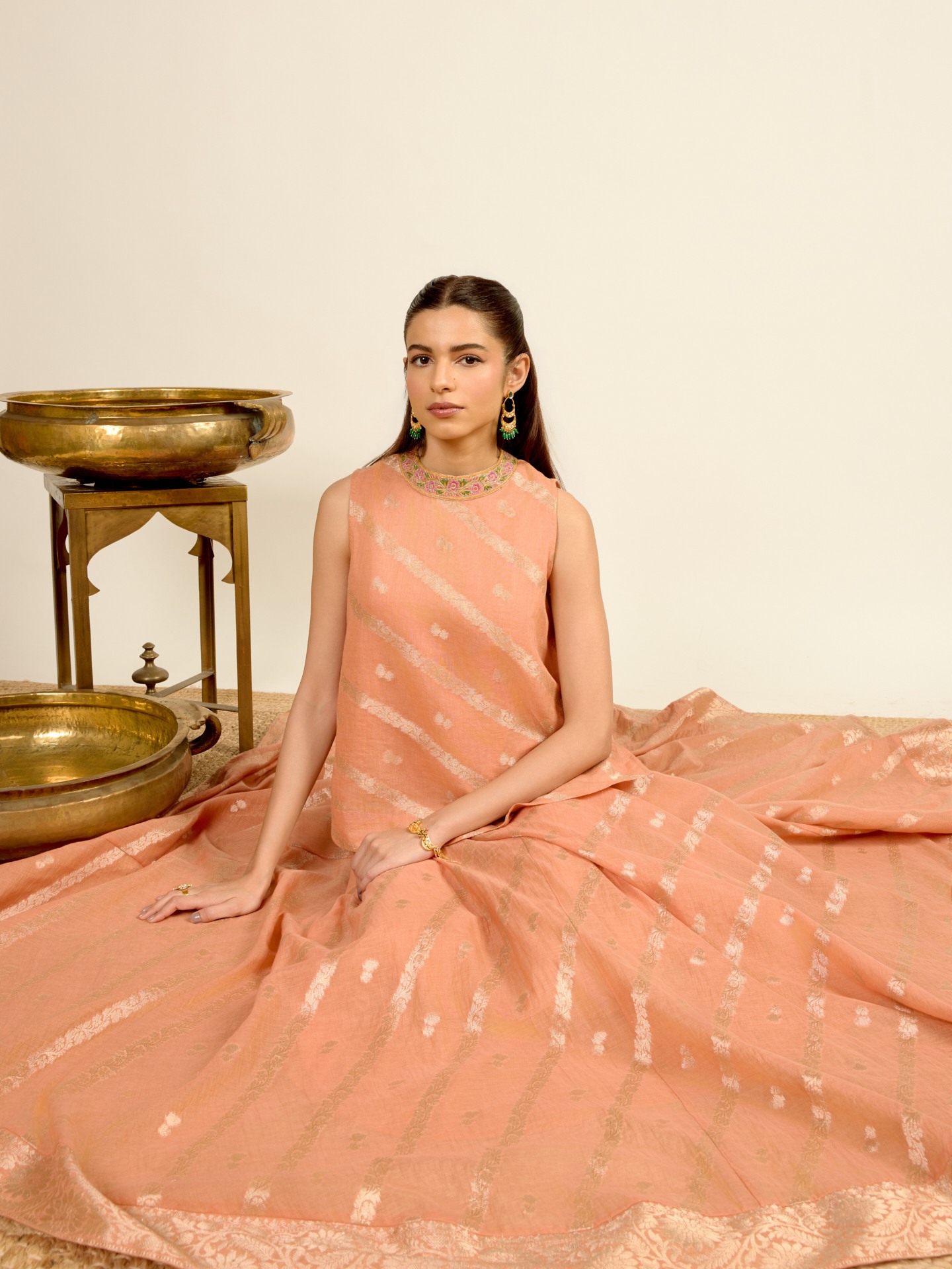 Peach Sudiksha Festive Skirt Set