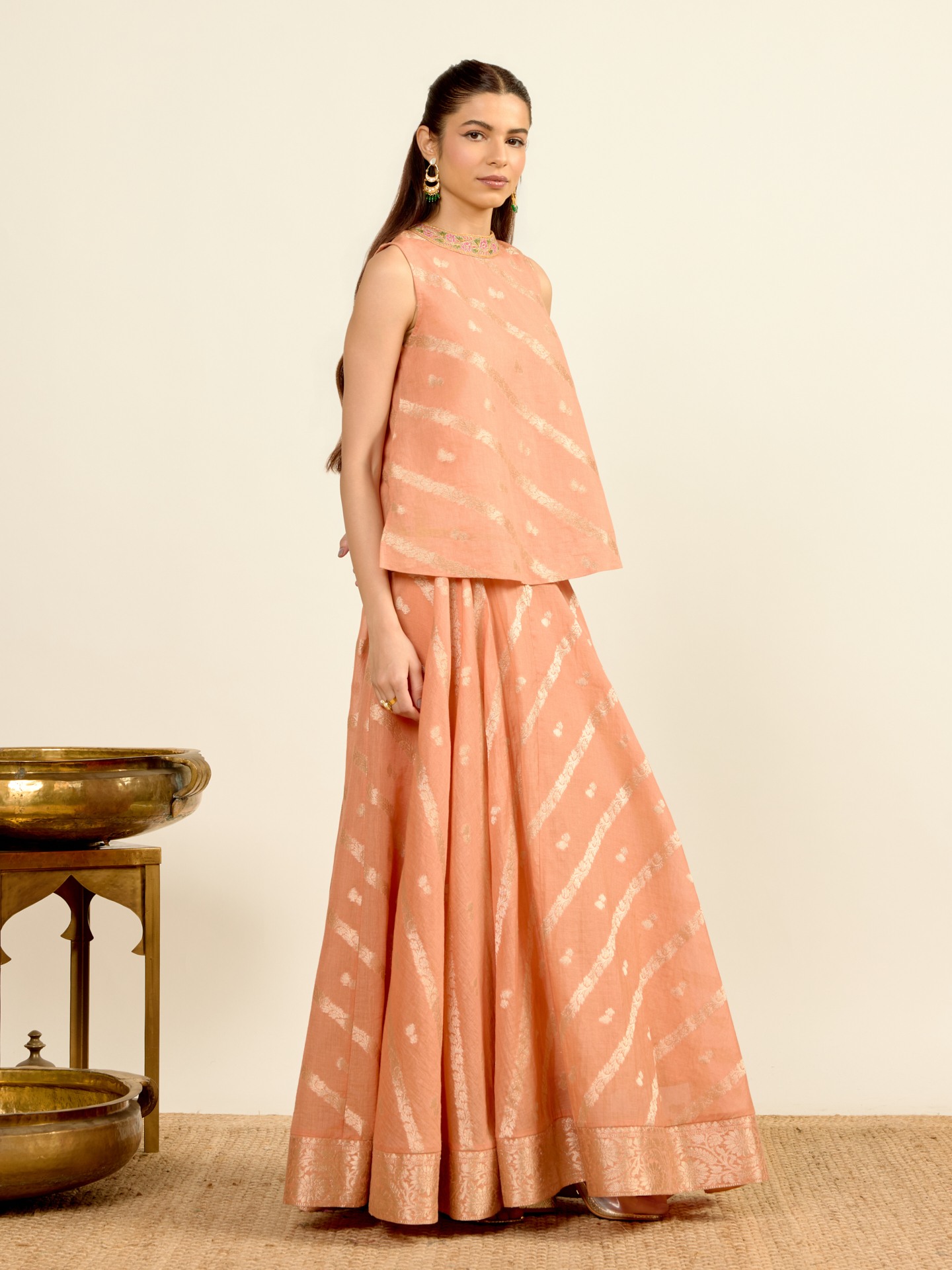 Peach Sudiksha Festive Skirt Set