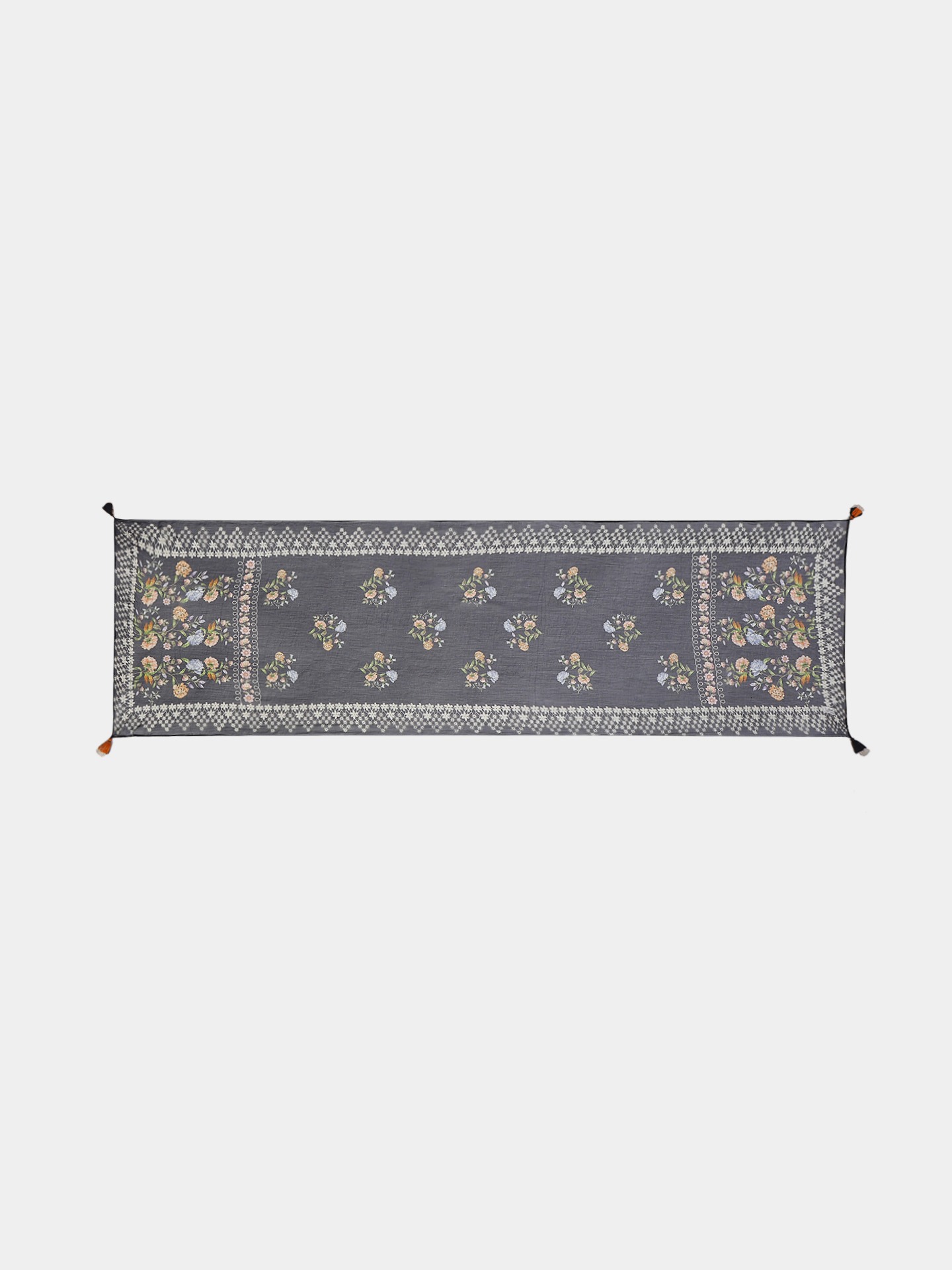 Navy Flower Lace Scarf