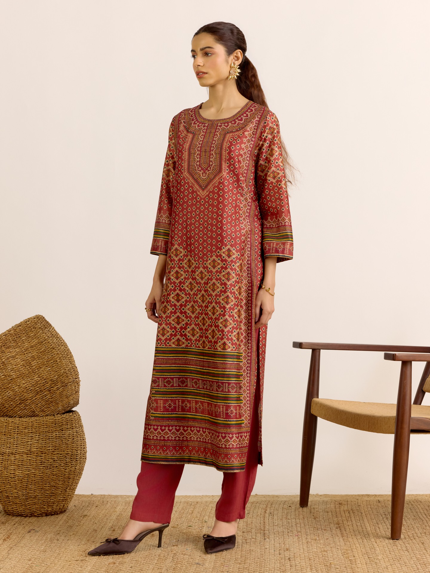 Brick Red Maya Suit Set
