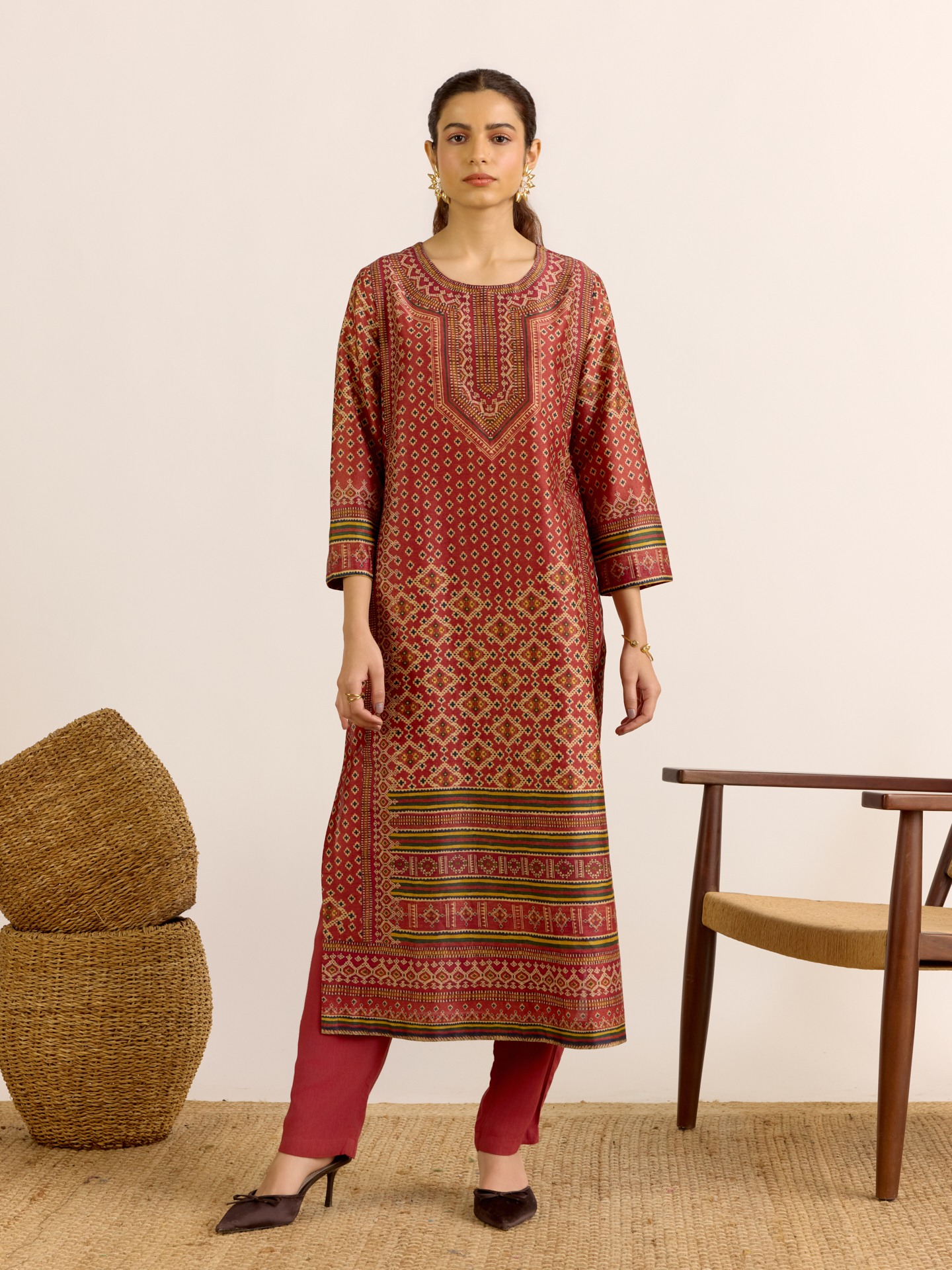 Brick Red Maya Suit Set