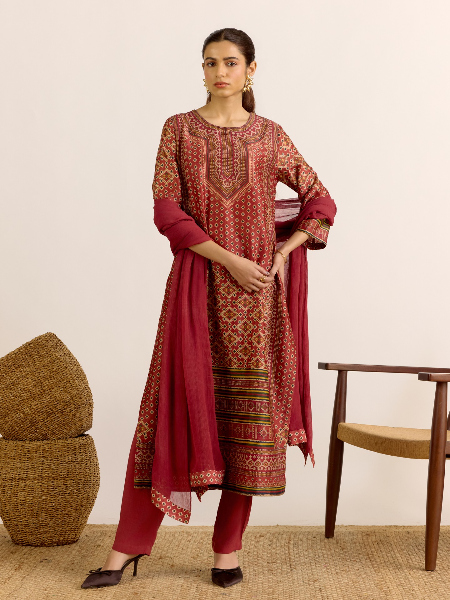 Brick Red Maya Suit Set