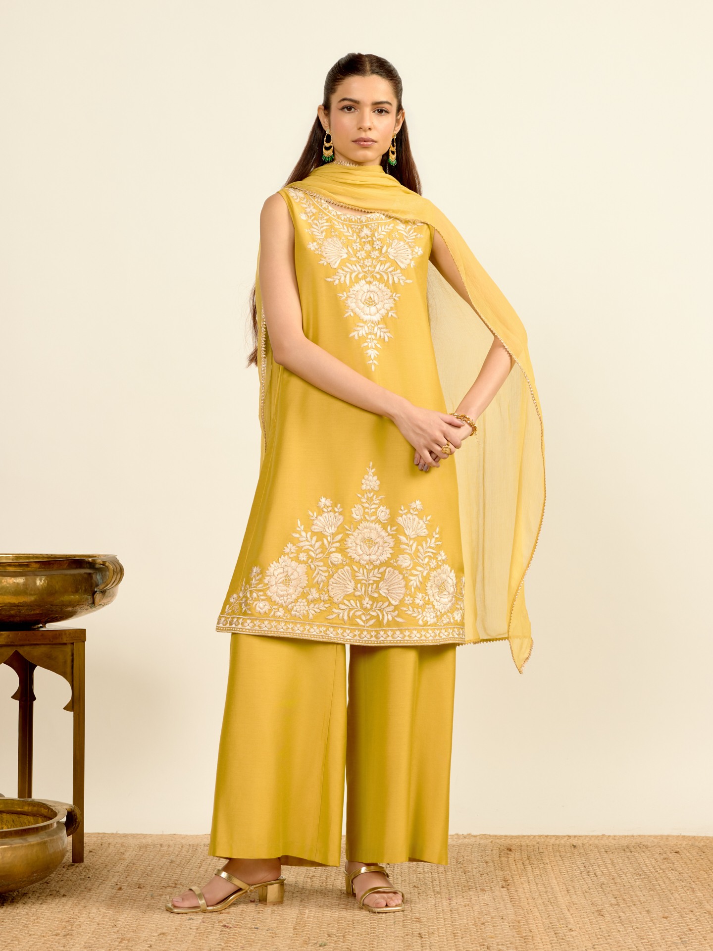 Lime Green Aroma Solid Suit Set
