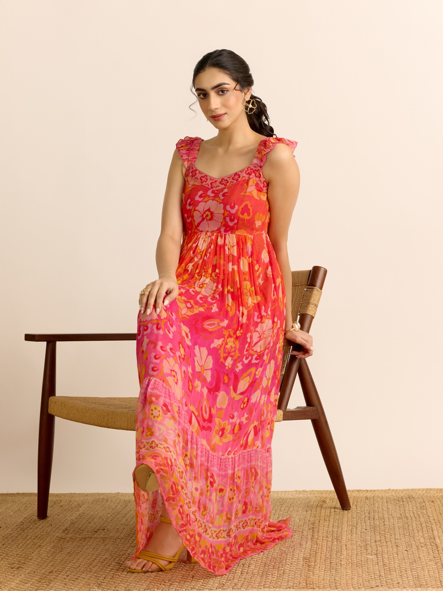 Orange Hannah Long Dress