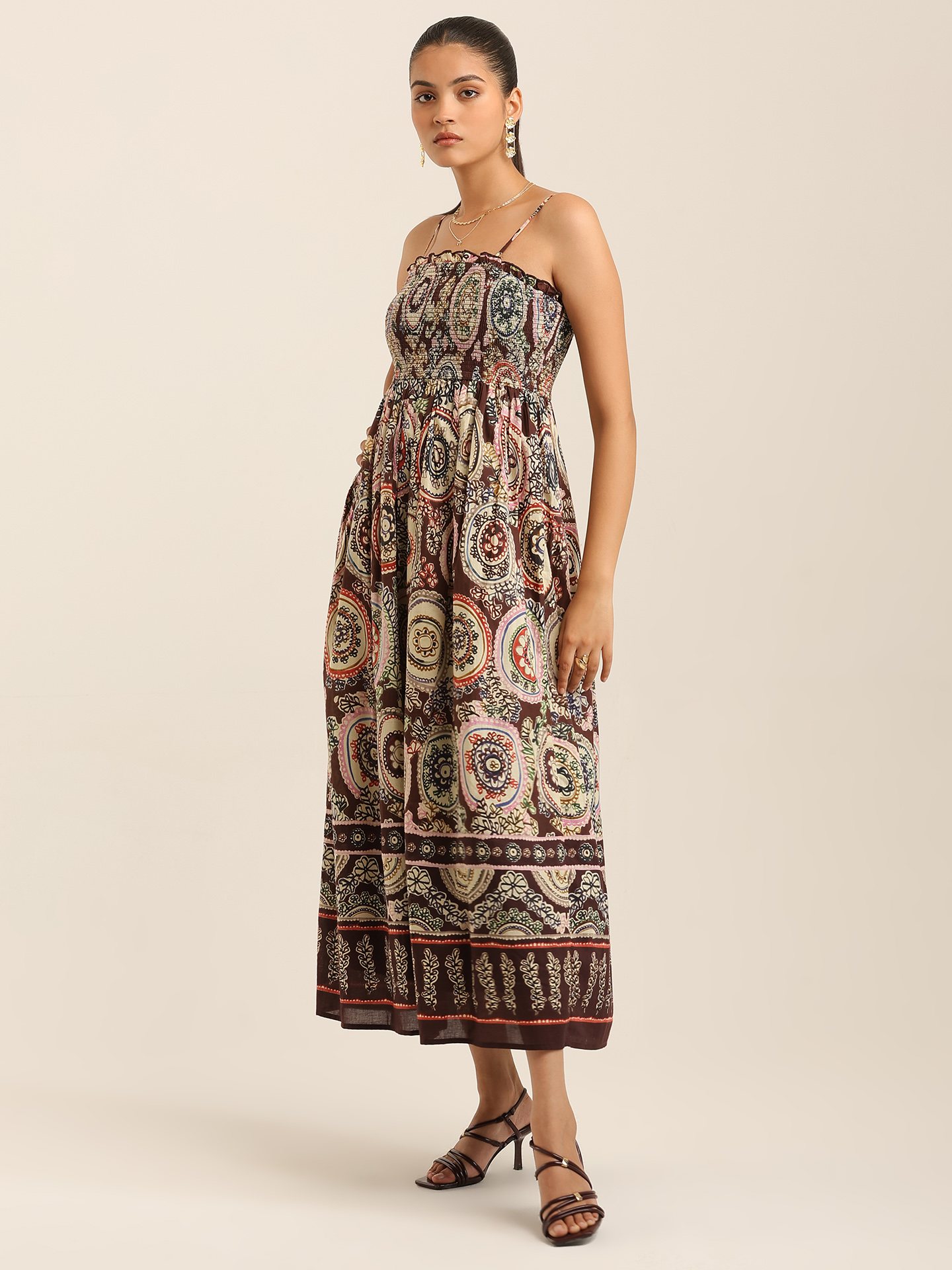 Brown Margo Long Dress