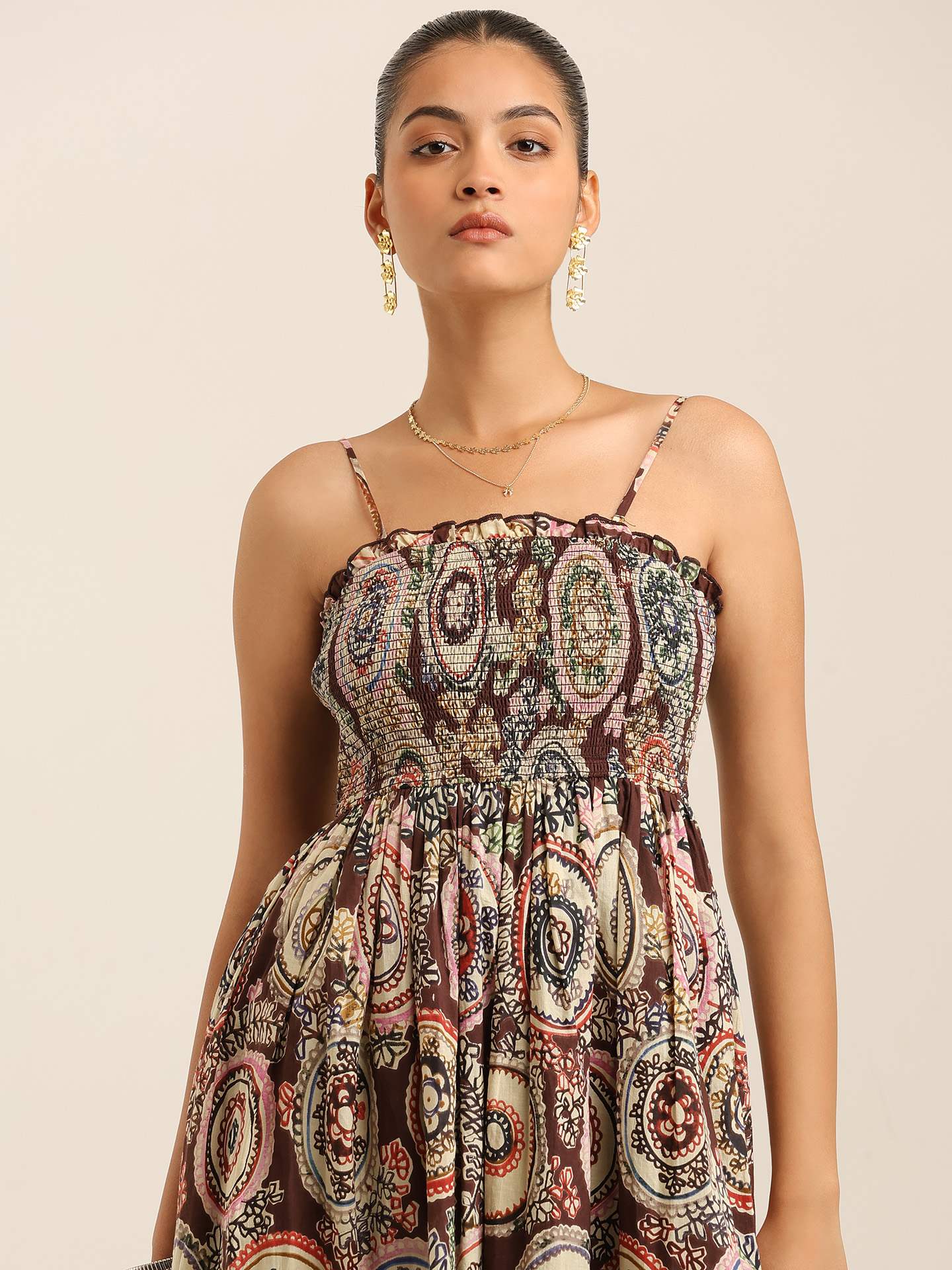 Brown Margo Long Dress