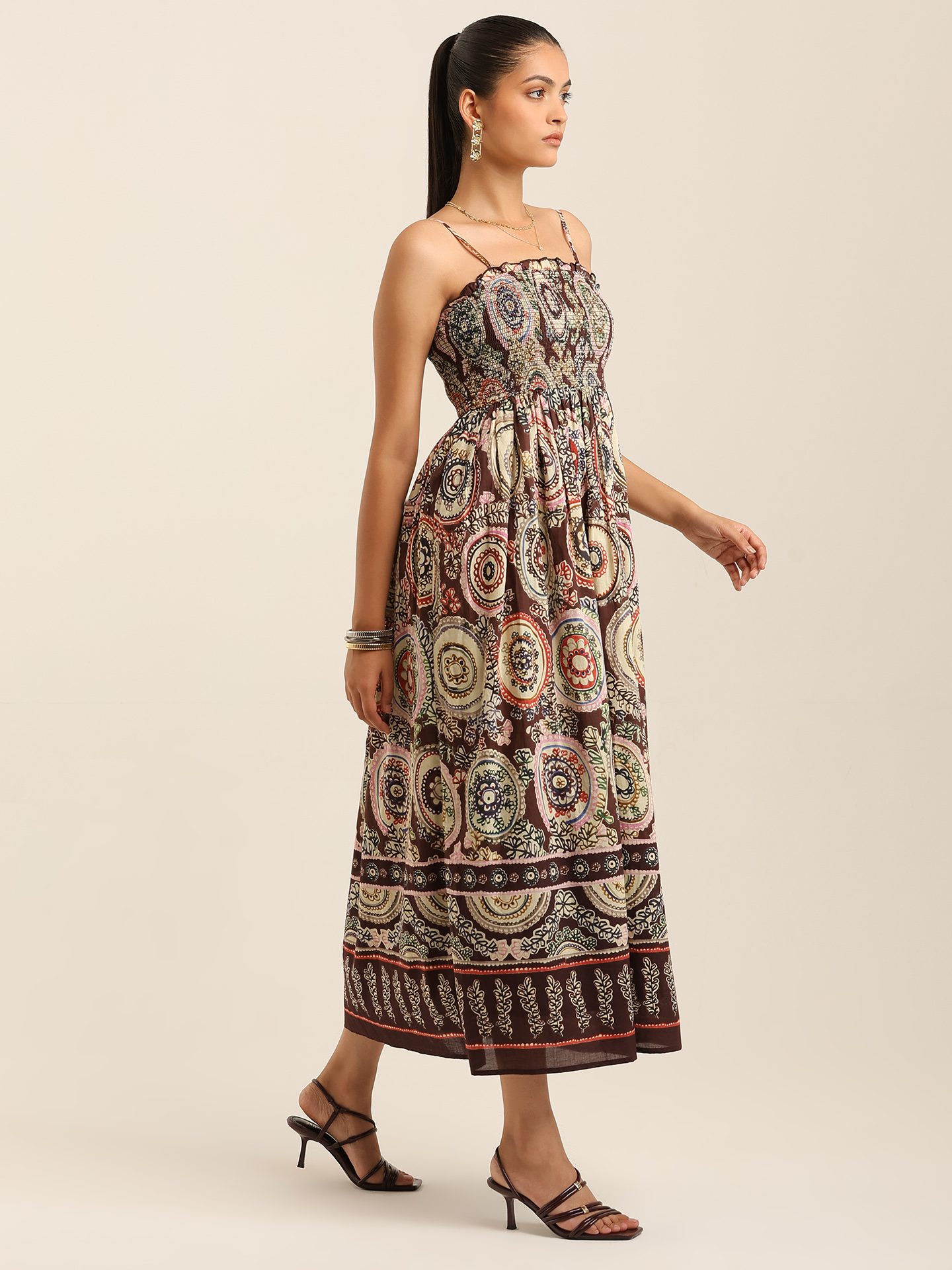 Brown Margo Long Dress