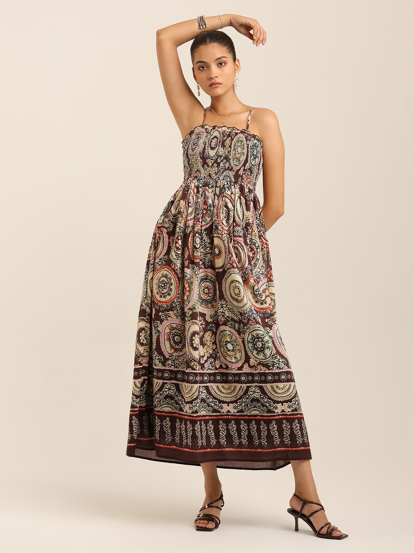 Brown Margo Long Dress