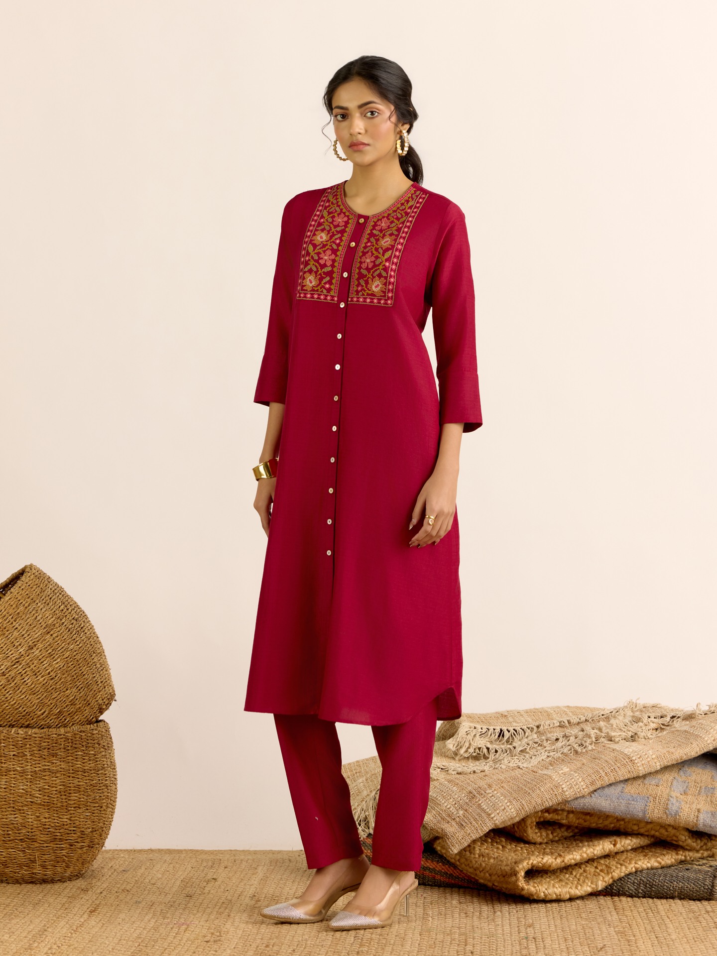 Maroon Gulnaz Kurta Set