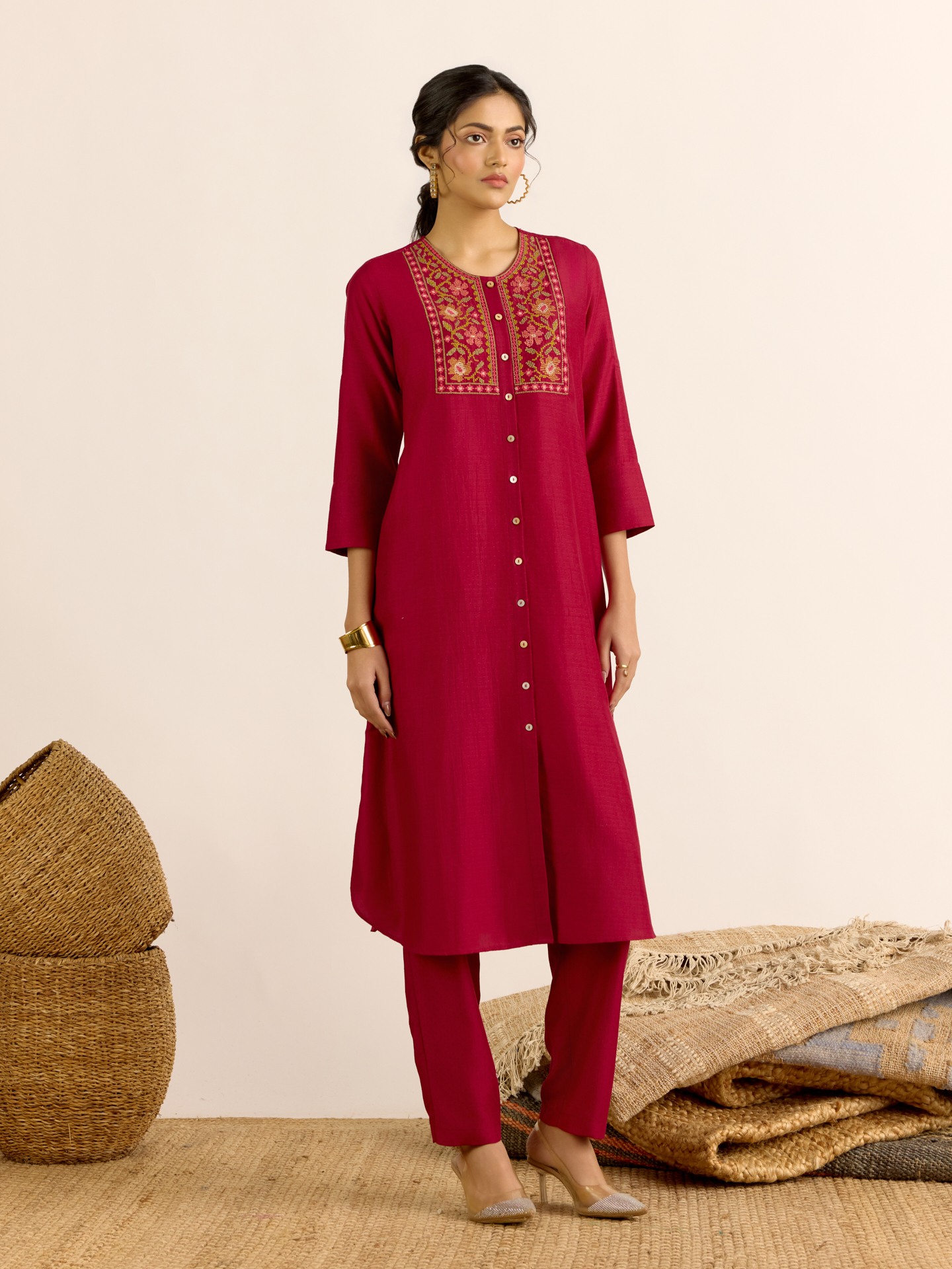 Maroon Gulnaz Kurta Set