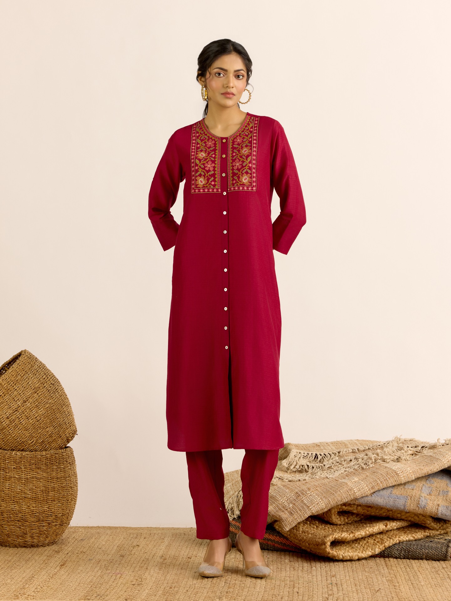 Maroon Gulnaz Kurta Set