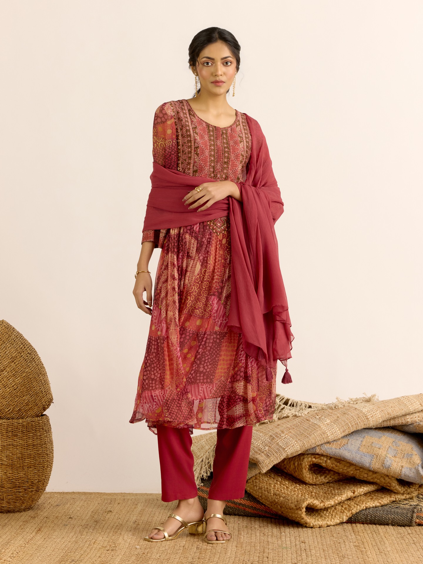 Orange Desert Bloom Suit Set