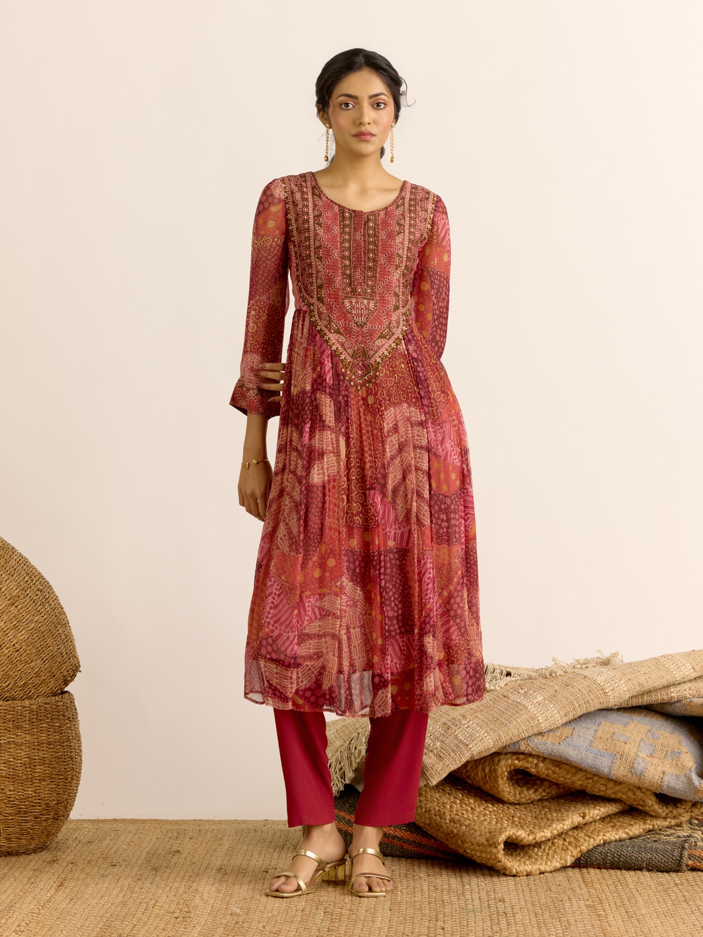 Orange Desert Bloom Suit Set