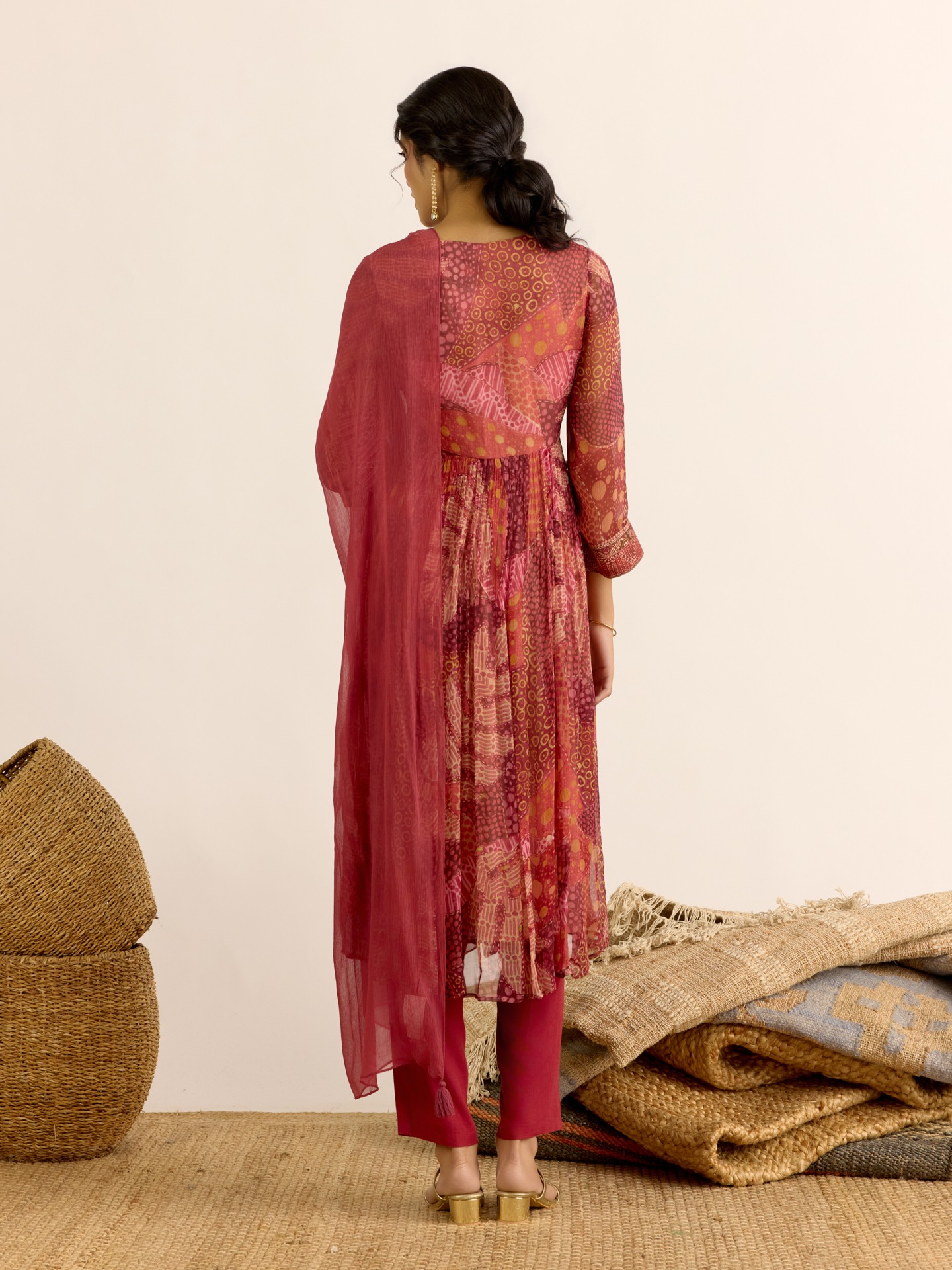 Orange Desert Bloom Suit Set