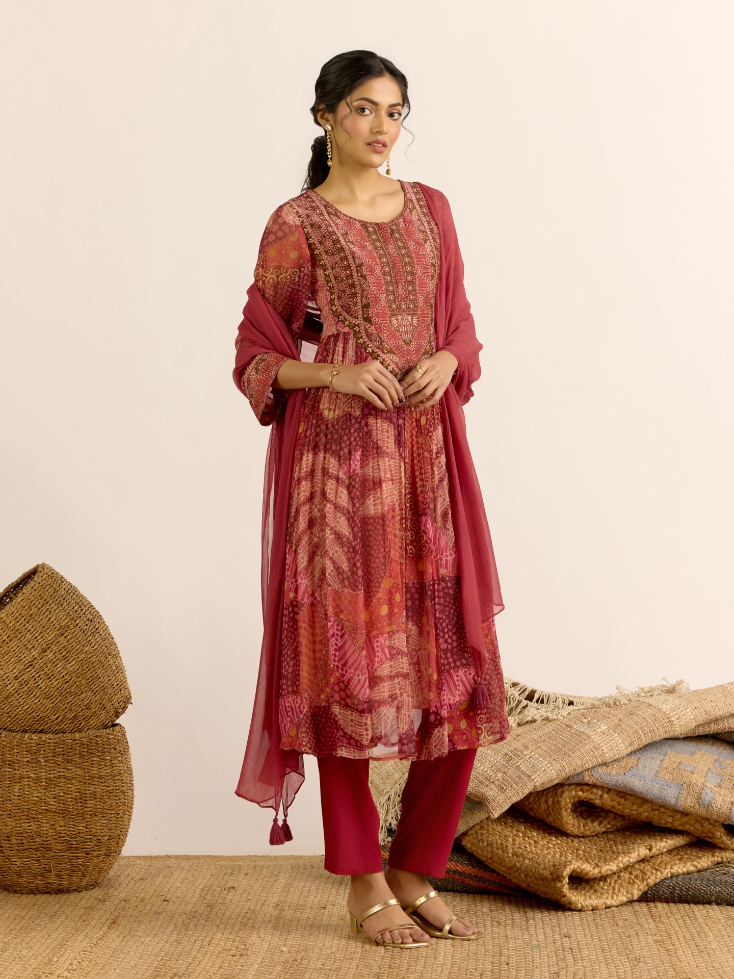Orange Desert Bloom Suit Set