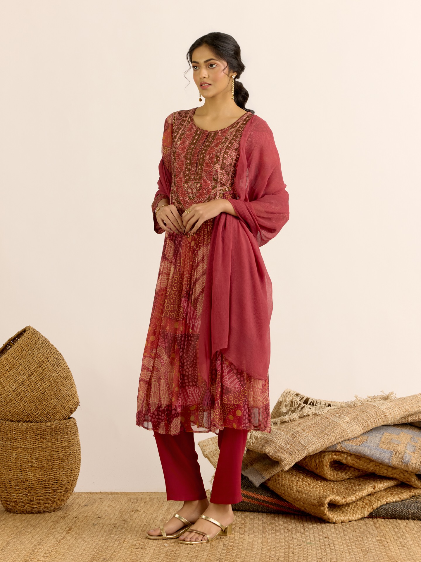 Orange Desert Bloom Suit Set