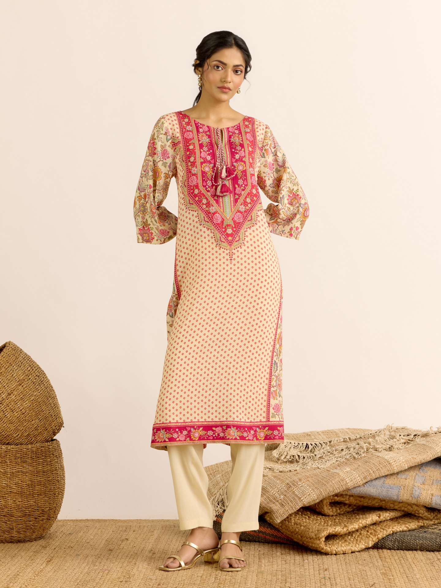 Beige Hayat Suit Set