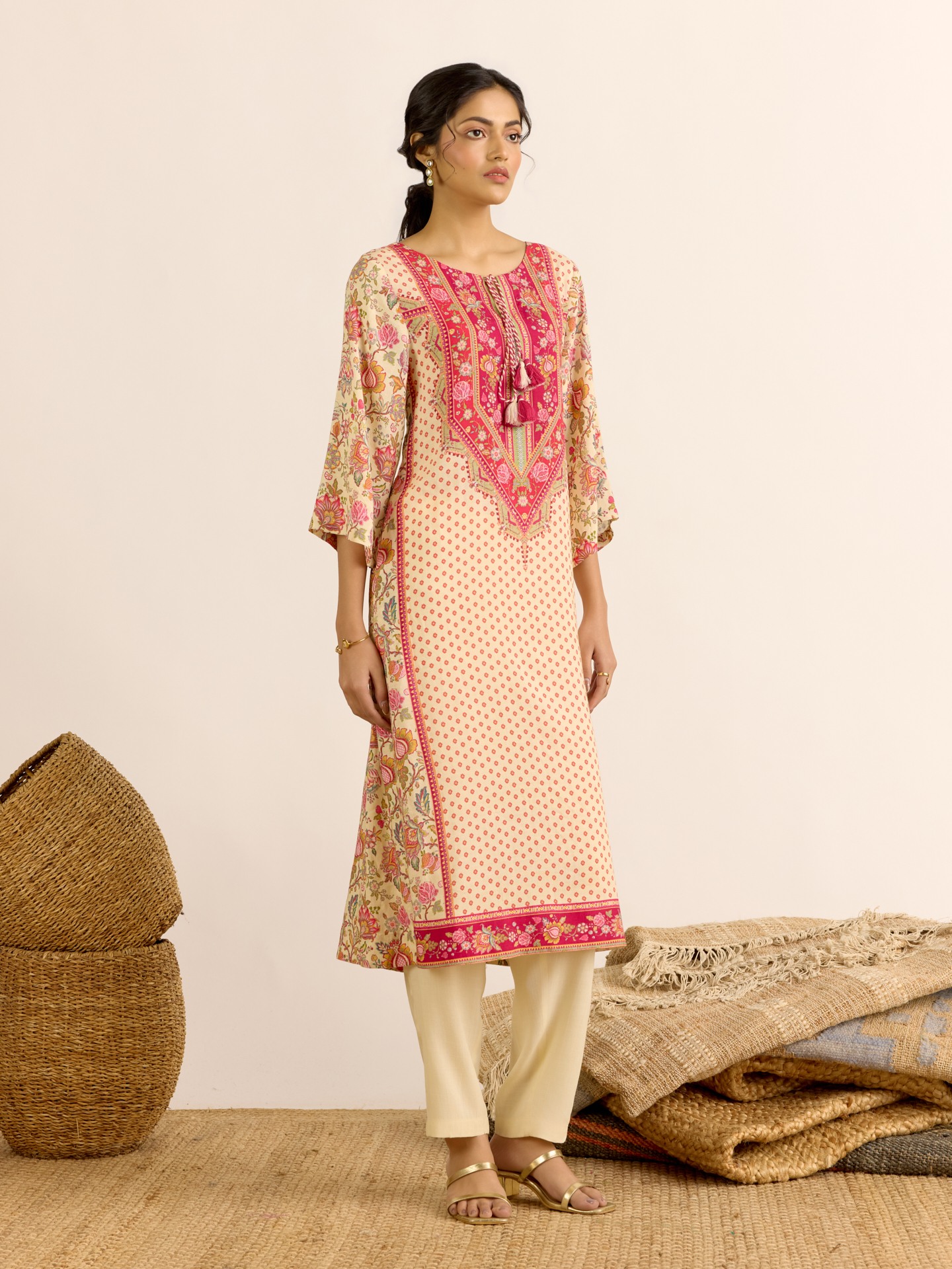 Beige Hayat Suit Set