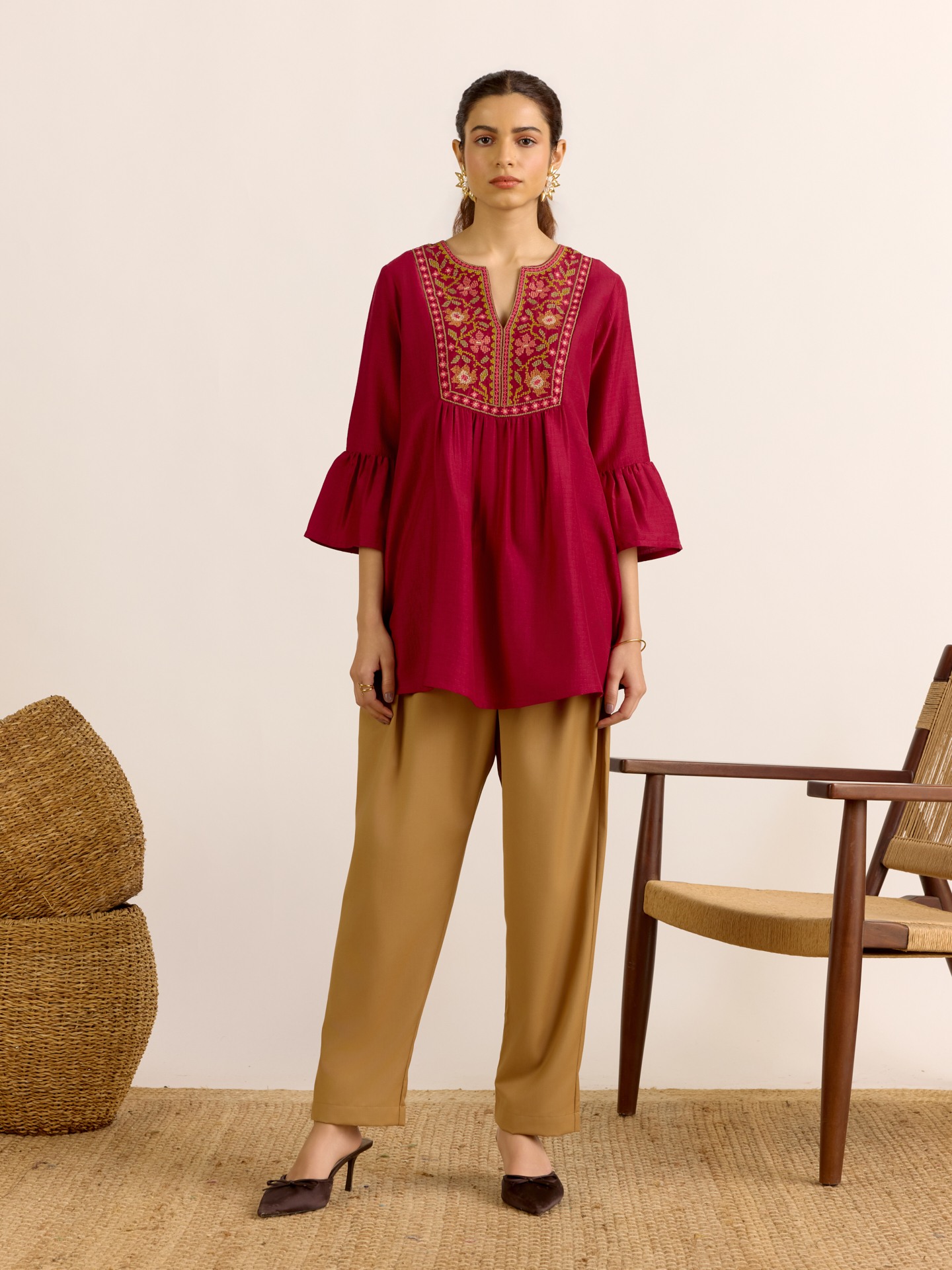 Maroon Gulnaz Kurti