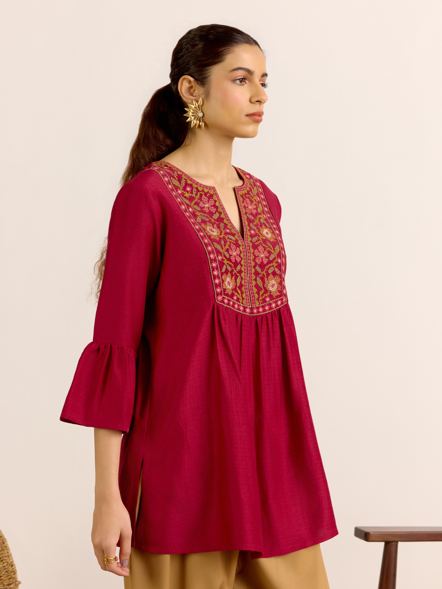 Maroon Gulnaz Kurti