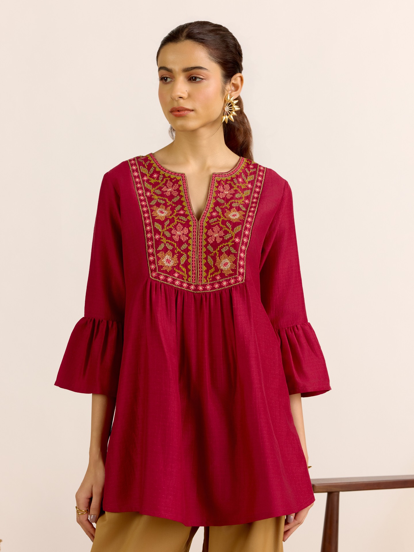 Maroon Gulnaz Kurti