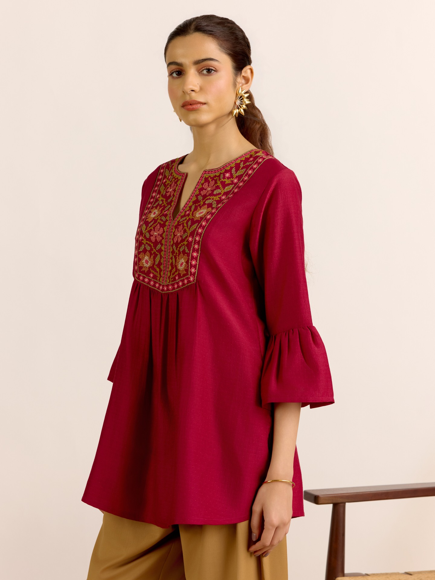 Maroon Gulnaz Kurti