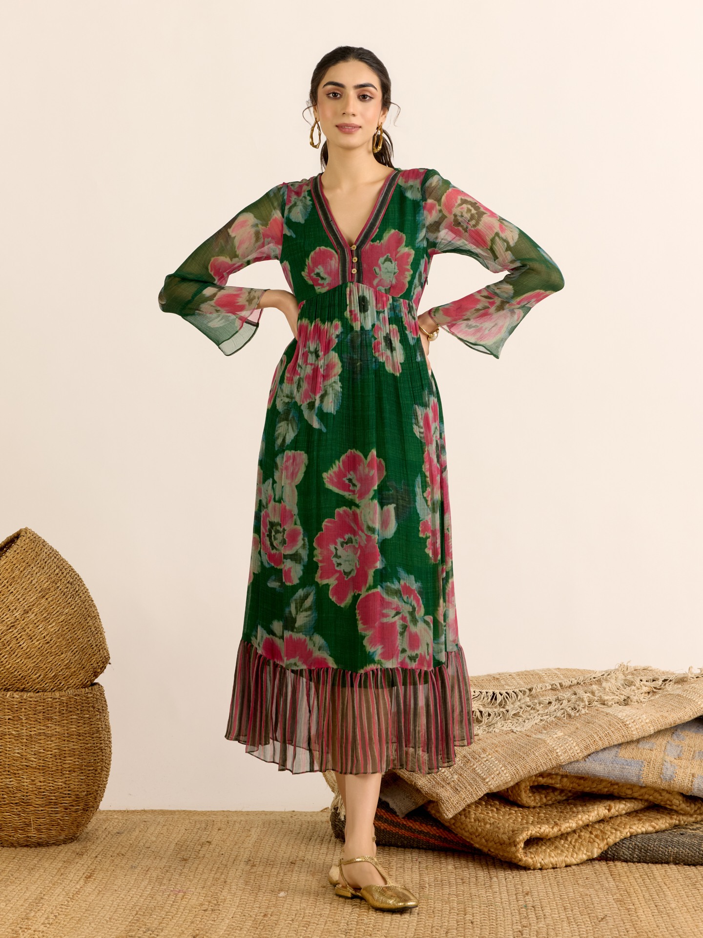 Green Dreamcatcher Long Dress