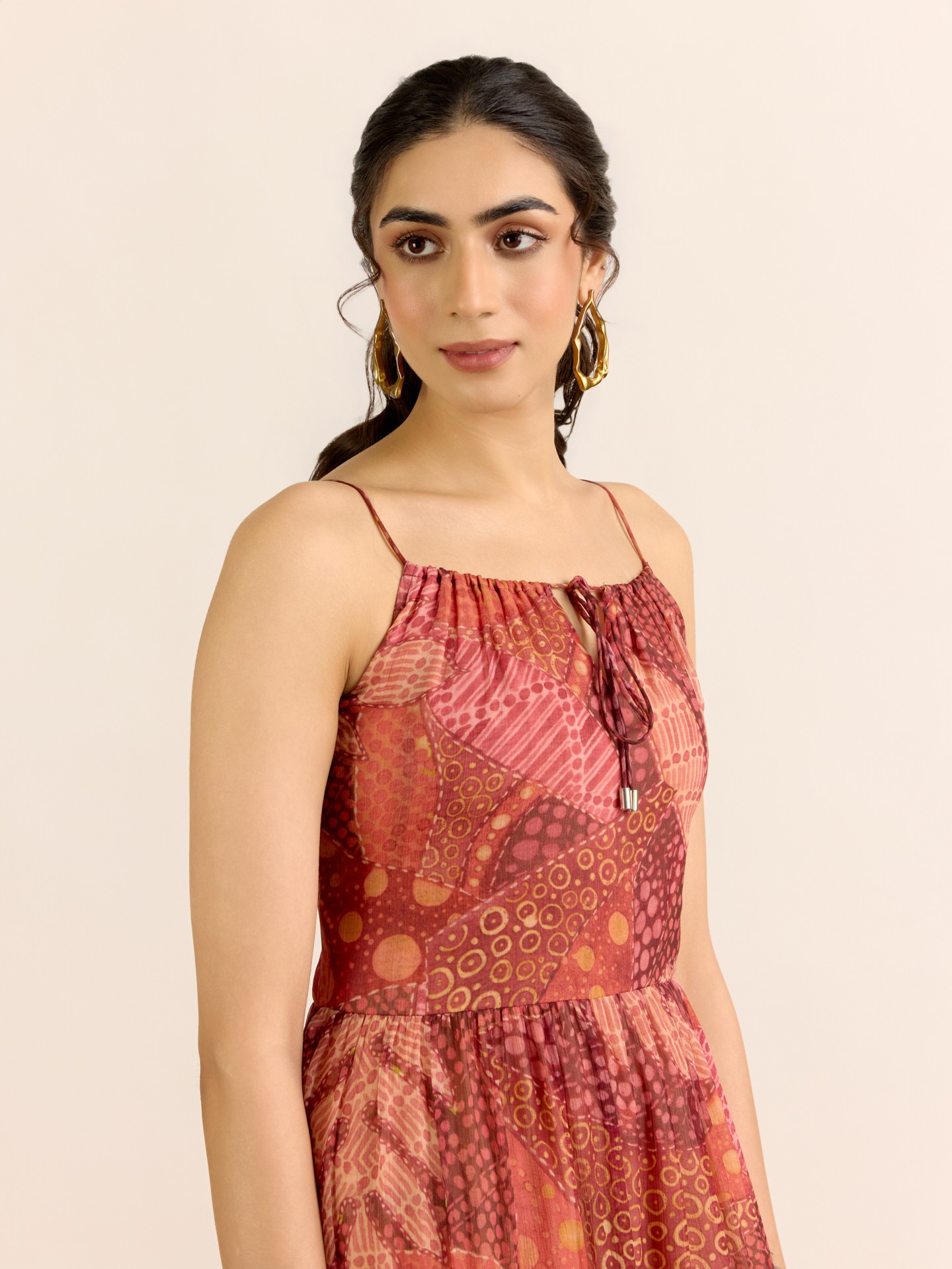 Orange Desert Bloom Long Dress