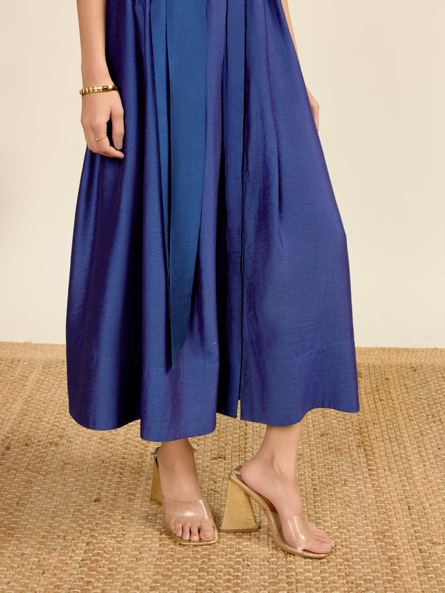 Blue Vinayak Solid Long Dress