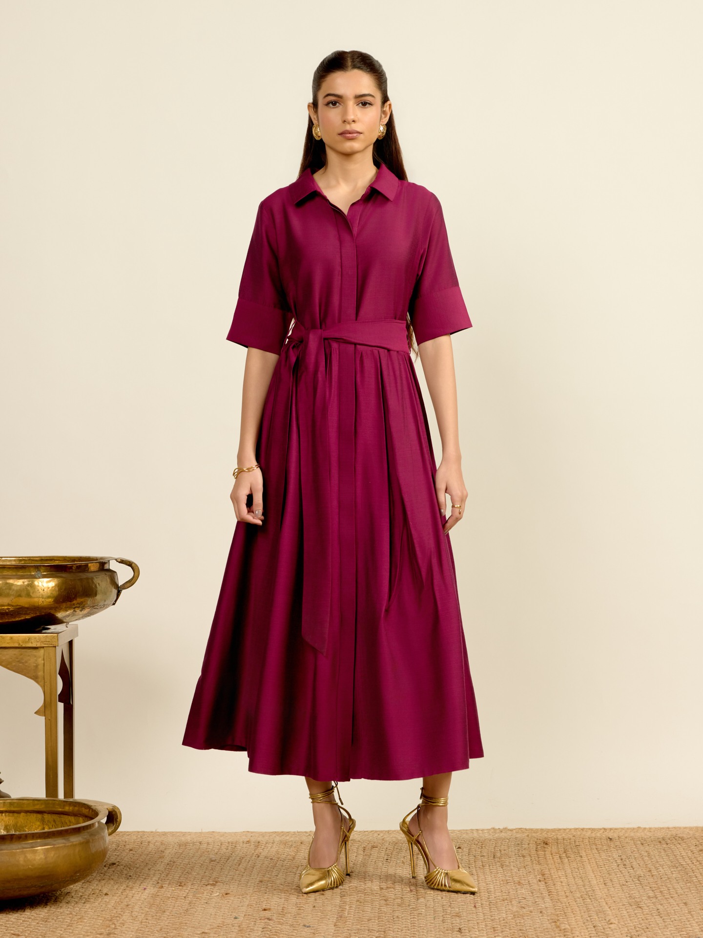 Purple Vinayak Solid Long Dress