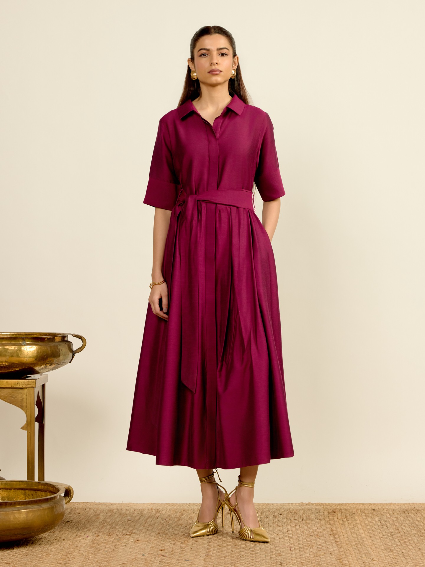 Purple Vinayak Solid Long Dress