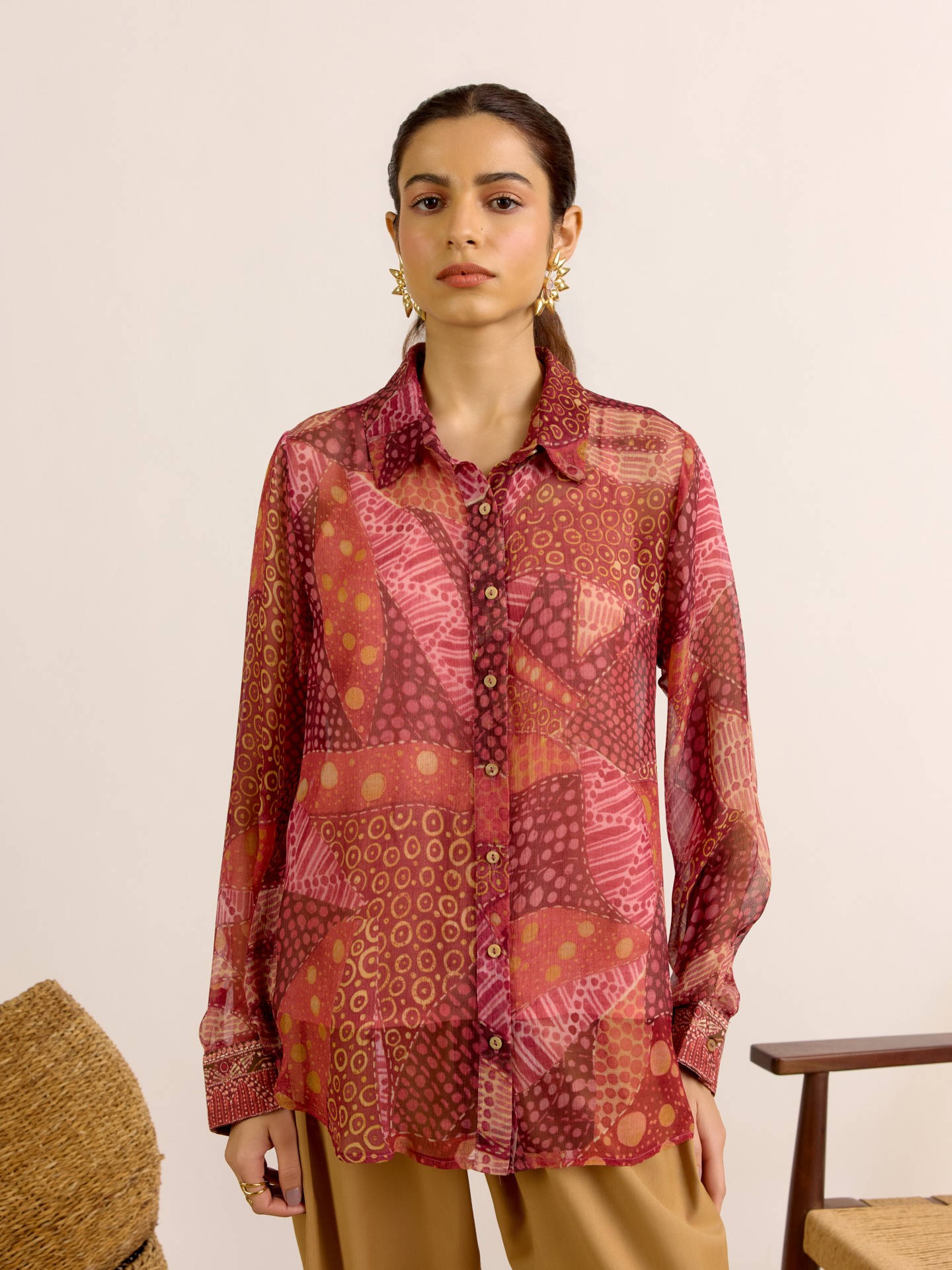 Orange Desert Bloom Shirt