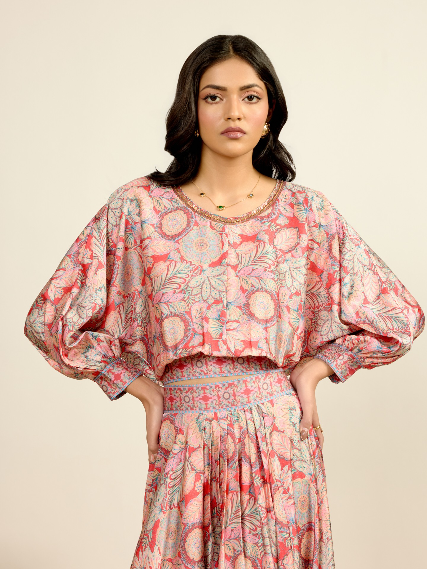 Red Aroma Skirt Set