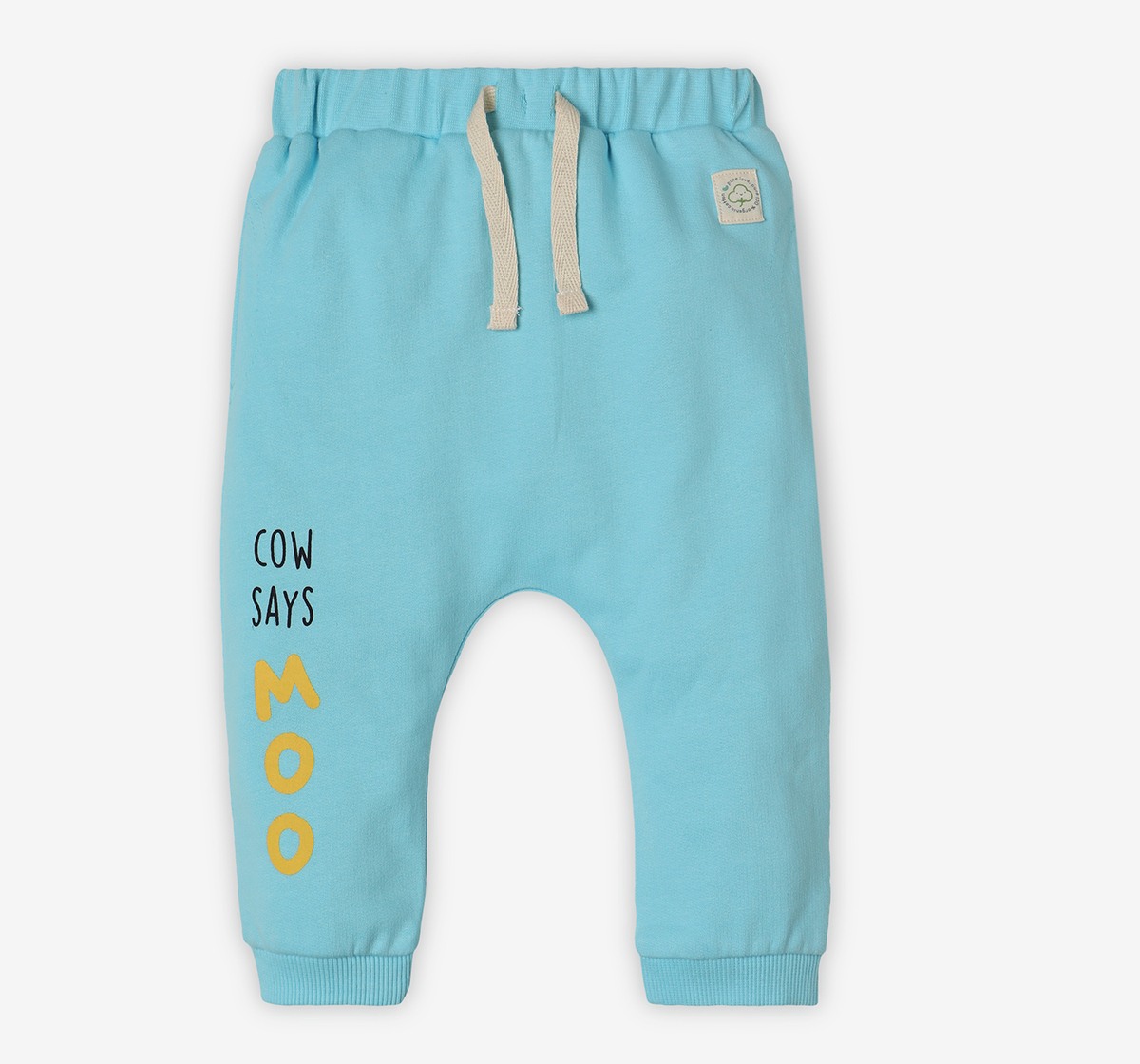Infant Unisex Printed 100% Cotton Joggers – Blue