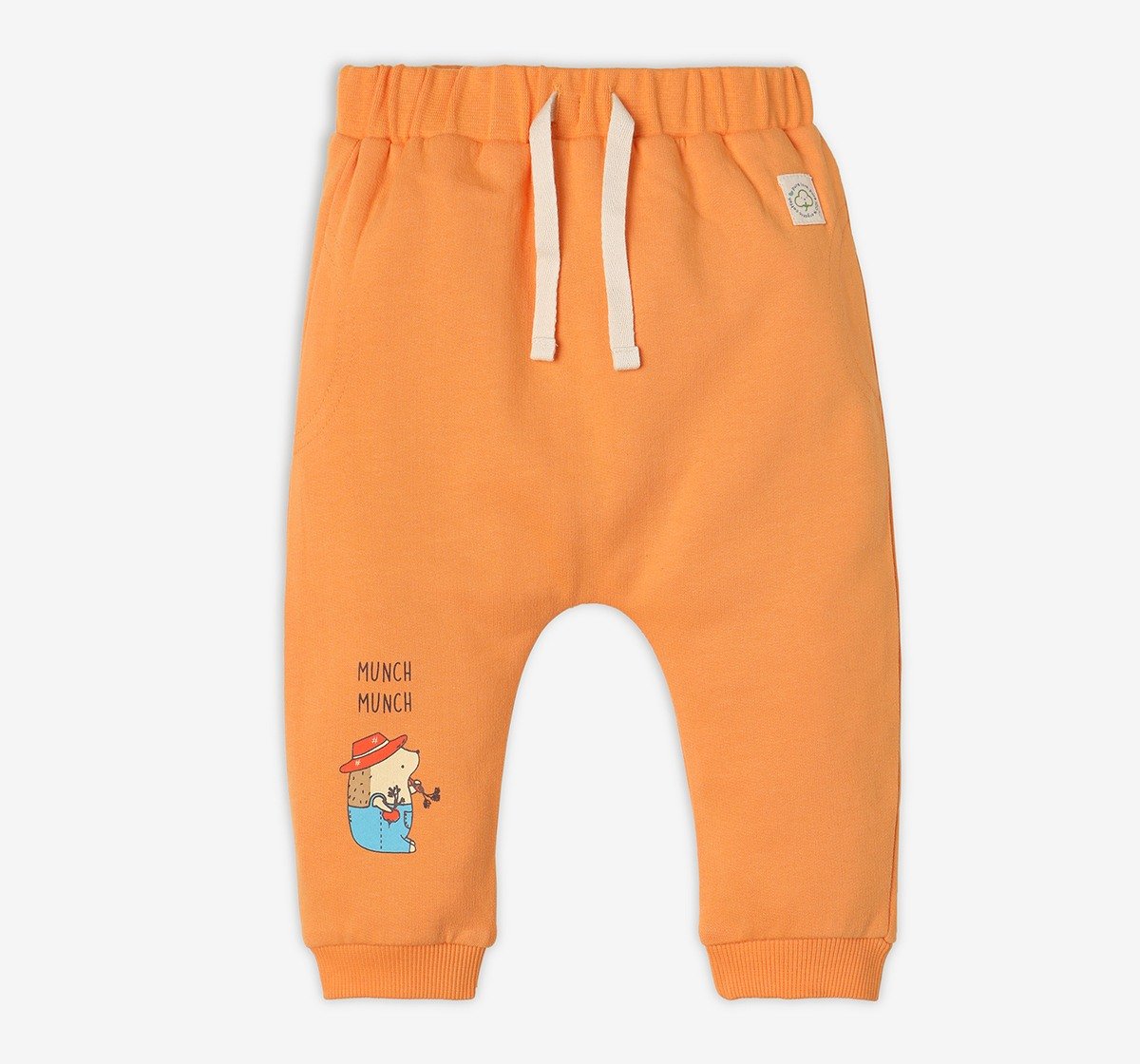 Infant Unisex Printed Organic Cotton Joggers – Orange