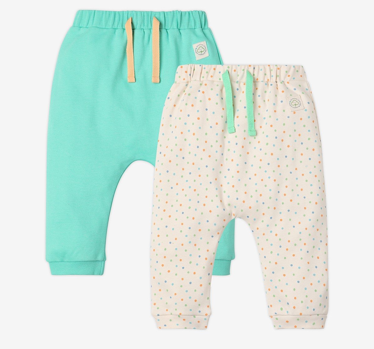 Infant Unisex Printed Organic Cotton Joggers – Multicolour (Pack of 2)