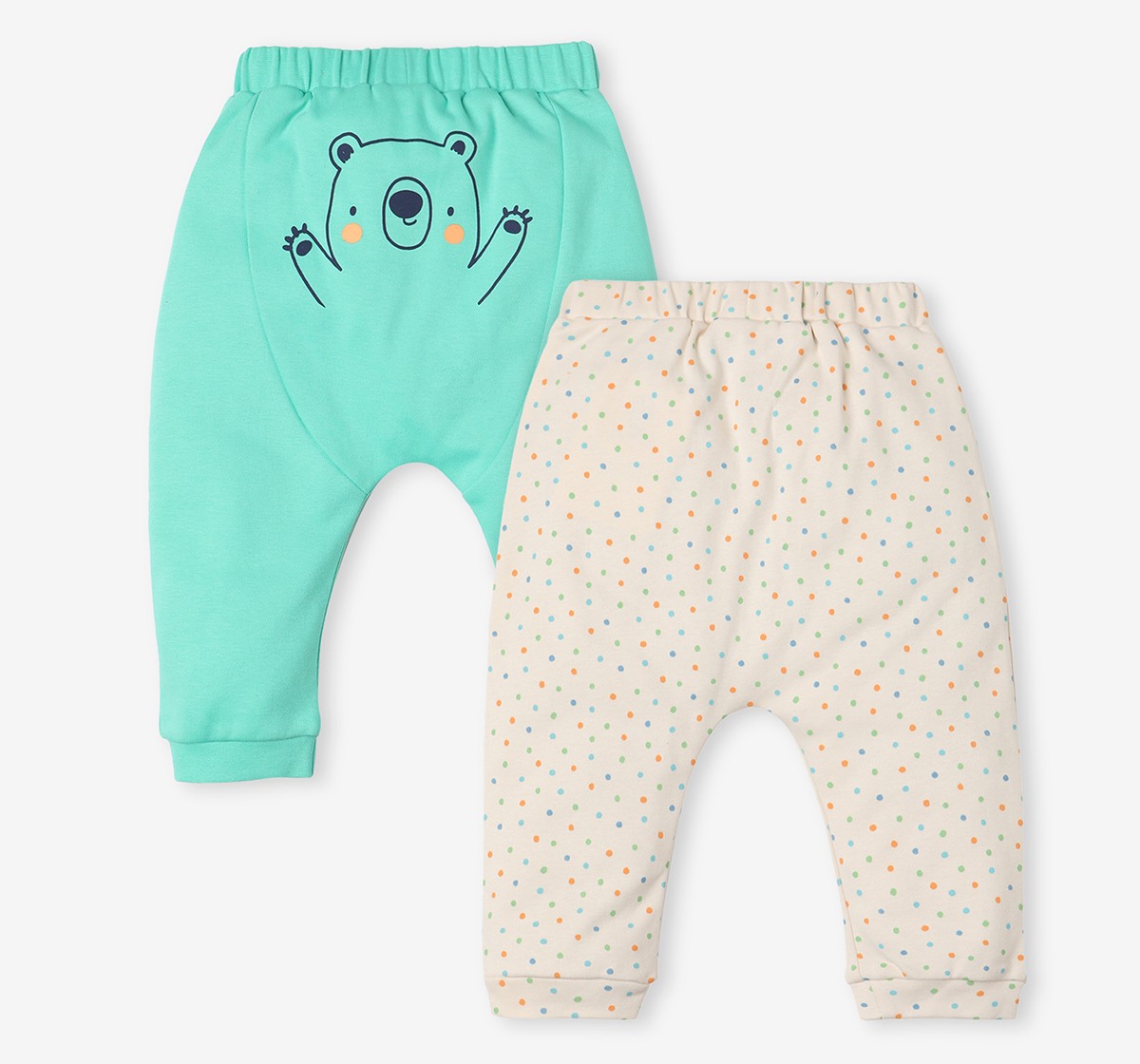 Infant Unisex Printed Organic Cotton Joggers – Multicolour (Pack of 2)