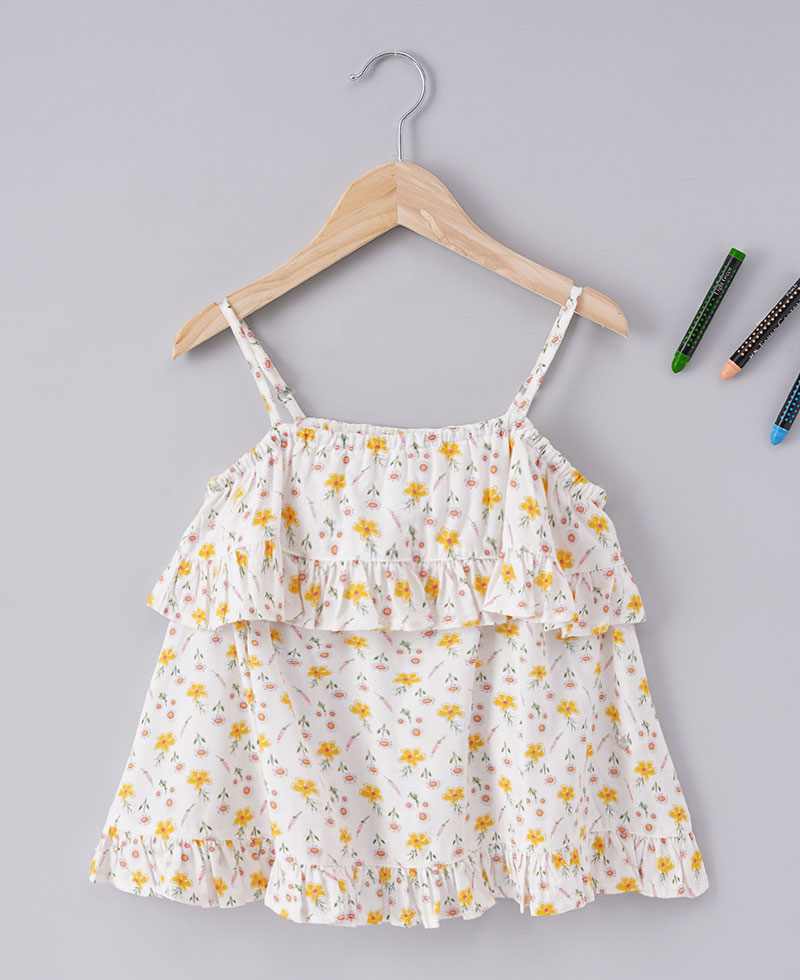Girls Floral Tier Top