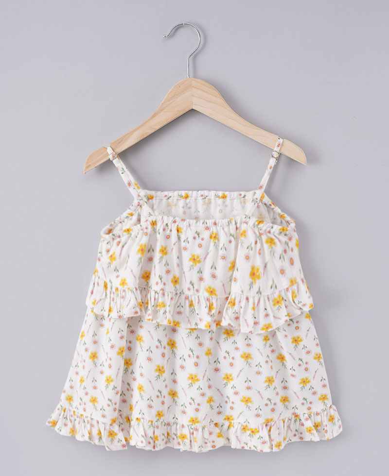 Girls Floral Tier Top
