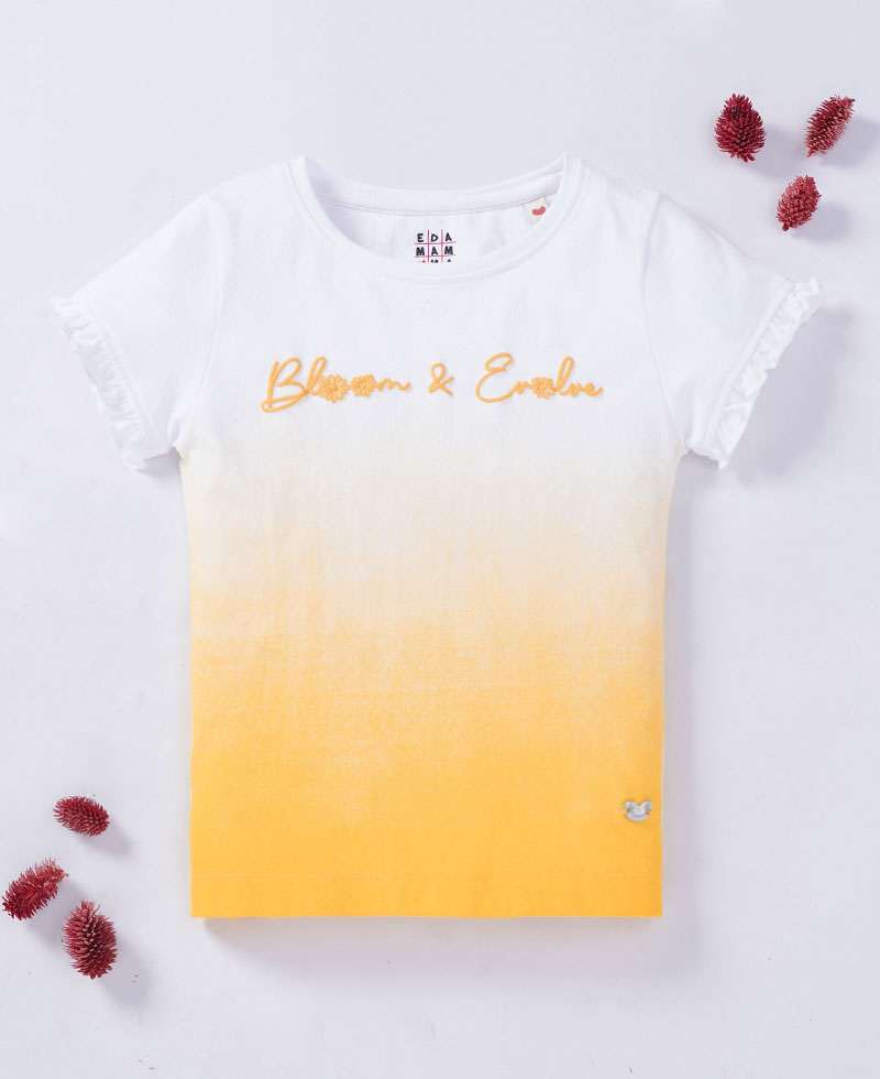 Girls Text Print Ombre Tee