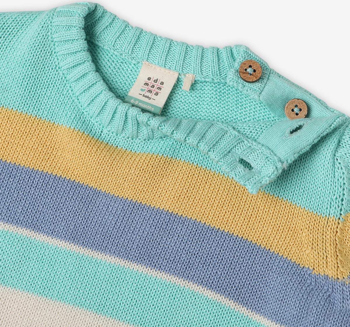 Infant Boys Striped 100% Cotton Sweater - Multicolour
