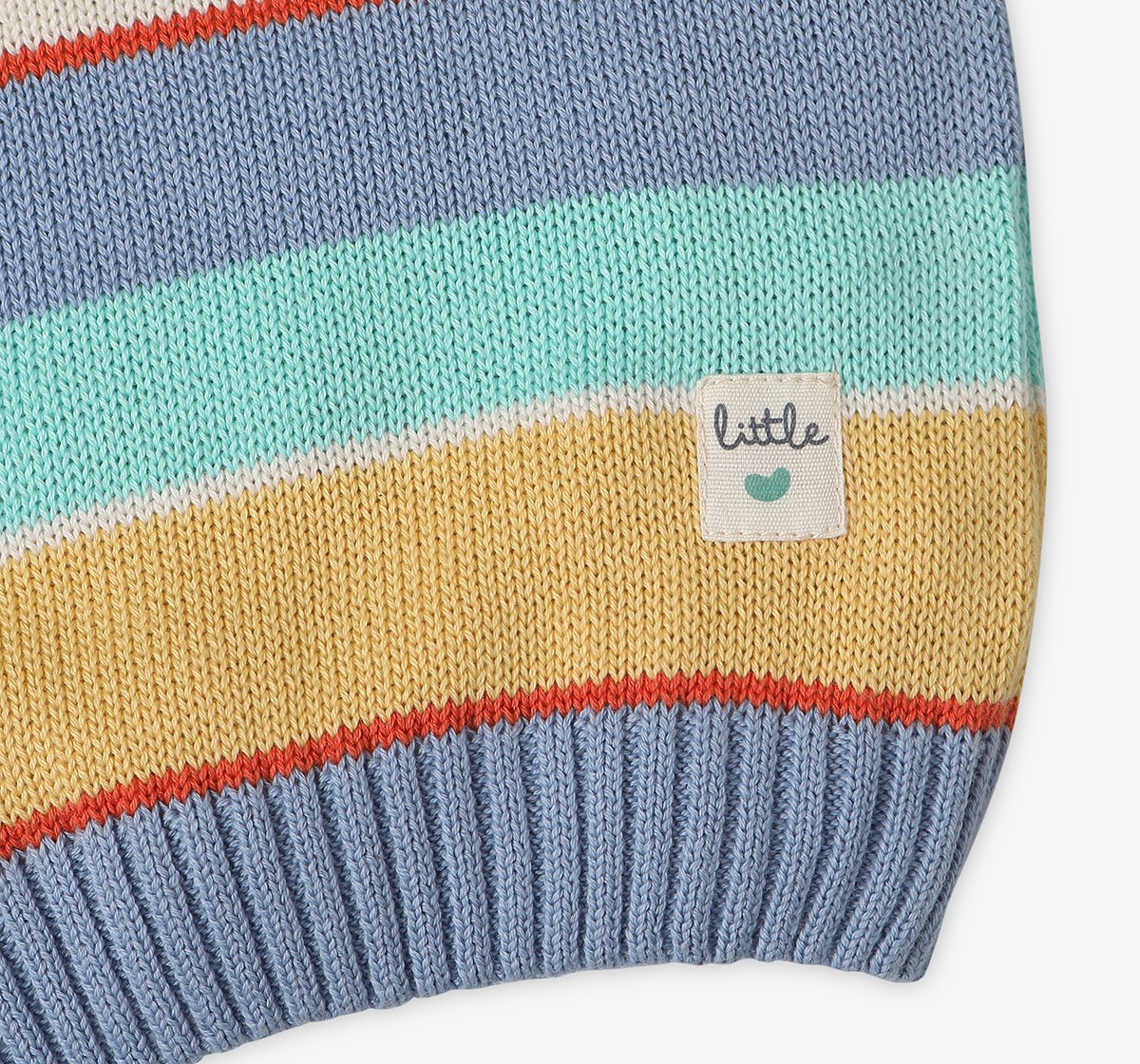 Infant Boys Striped 100% Cotton Sweater - Multicolour