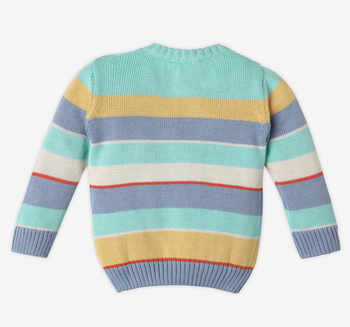 Infant Boys Striped 100% Cotton Sweater - Multicolour