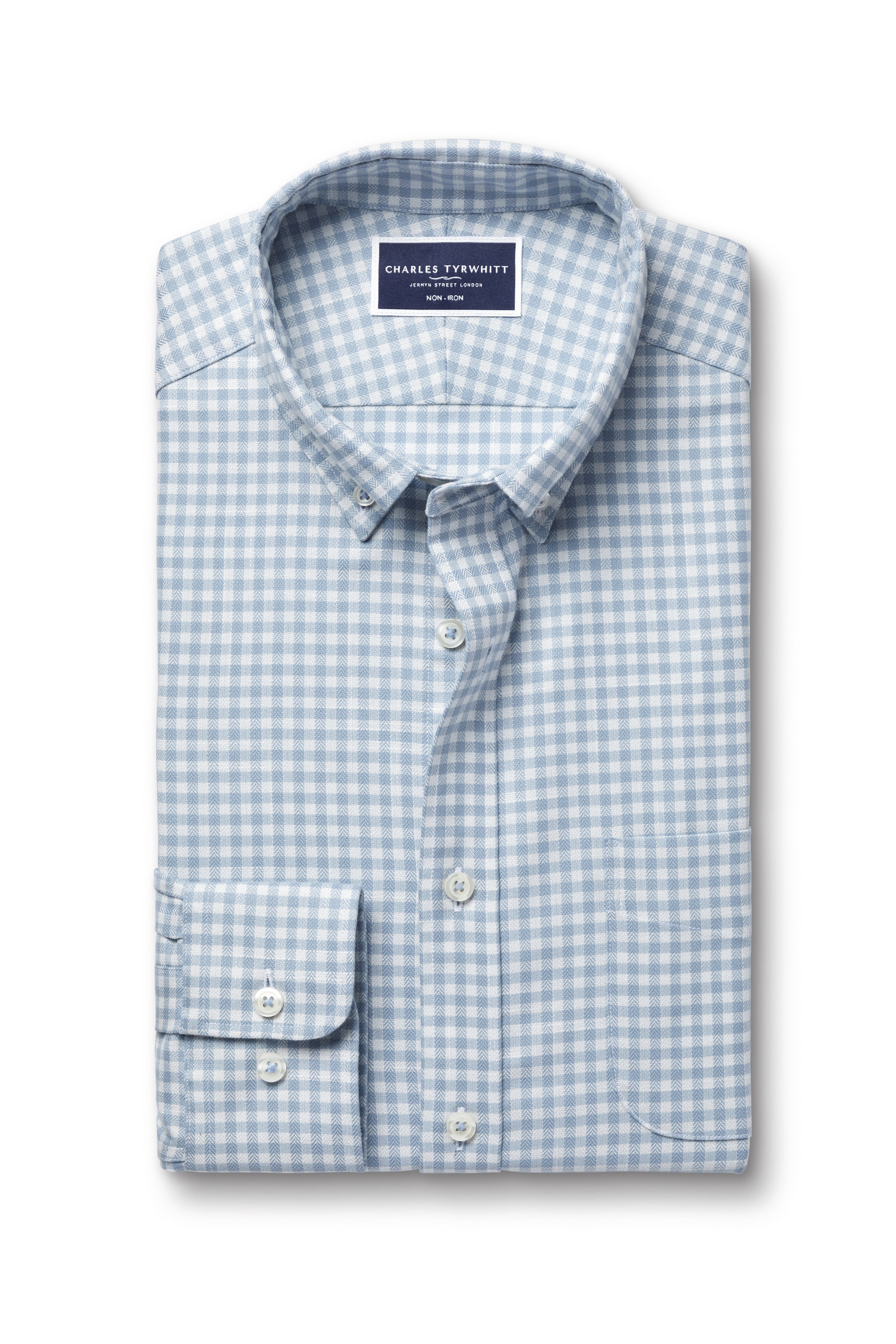 Cutaway Collar Non-Iron Twill Shirt - Navy