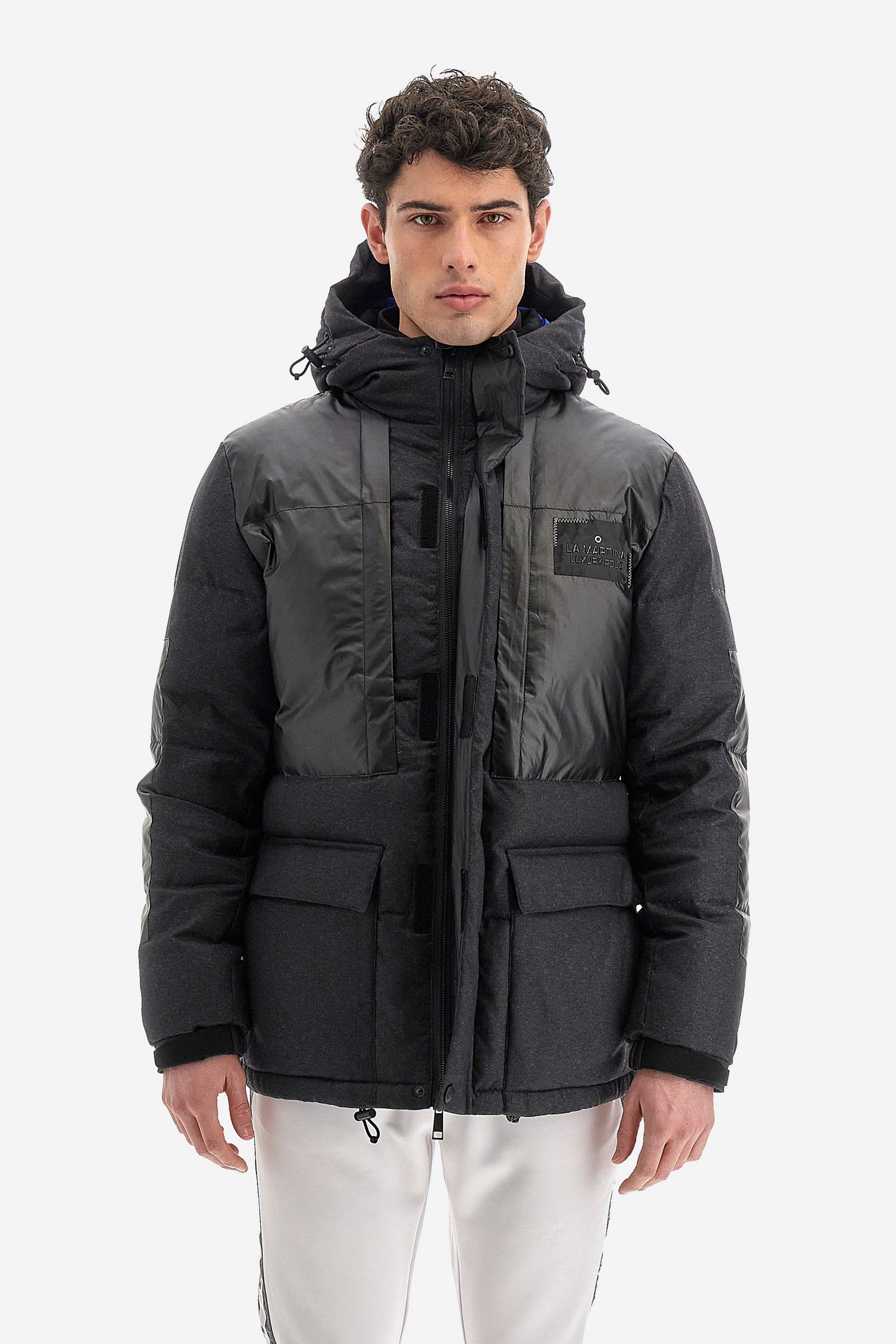 Men's Polyester Down Jacket with Long Sleeves