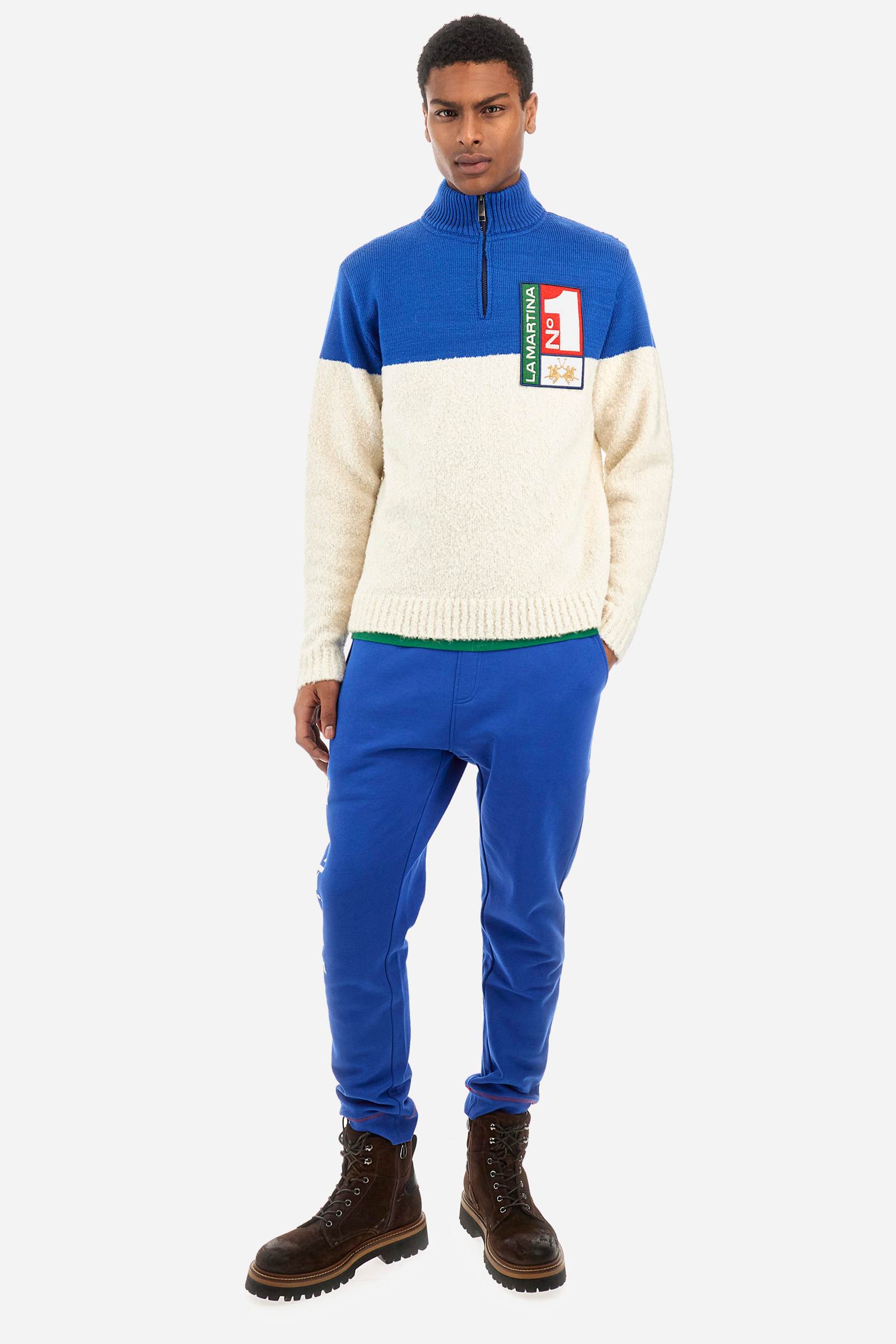 Man Half Zip Tricot Wool Blend Sweater