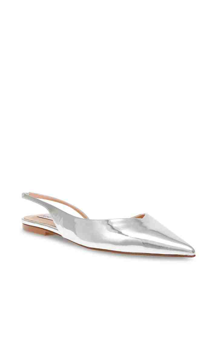 Contrail Silver Closed Flats & Ballerinas