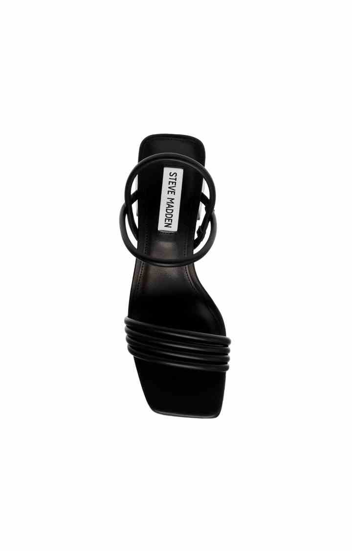 At-Ease Black Heel Sandals