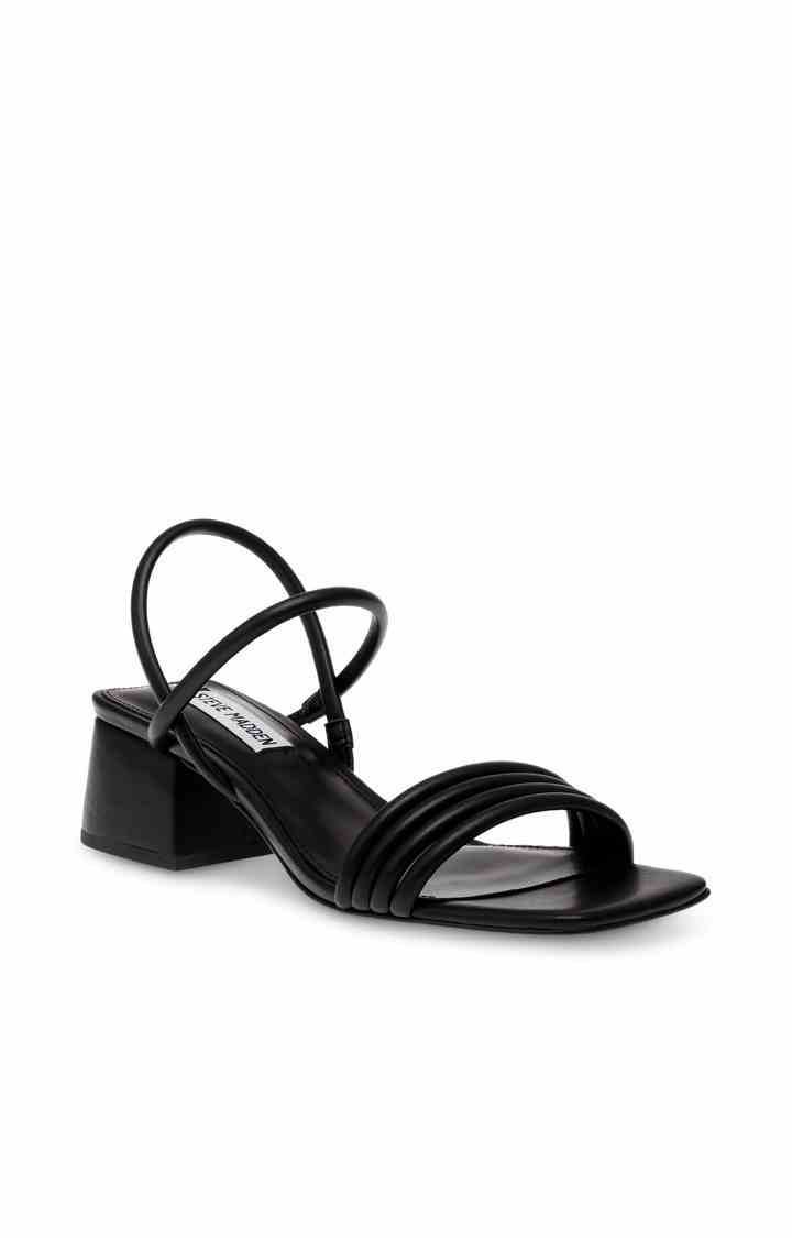 At-Ease Black Heel Sandals
