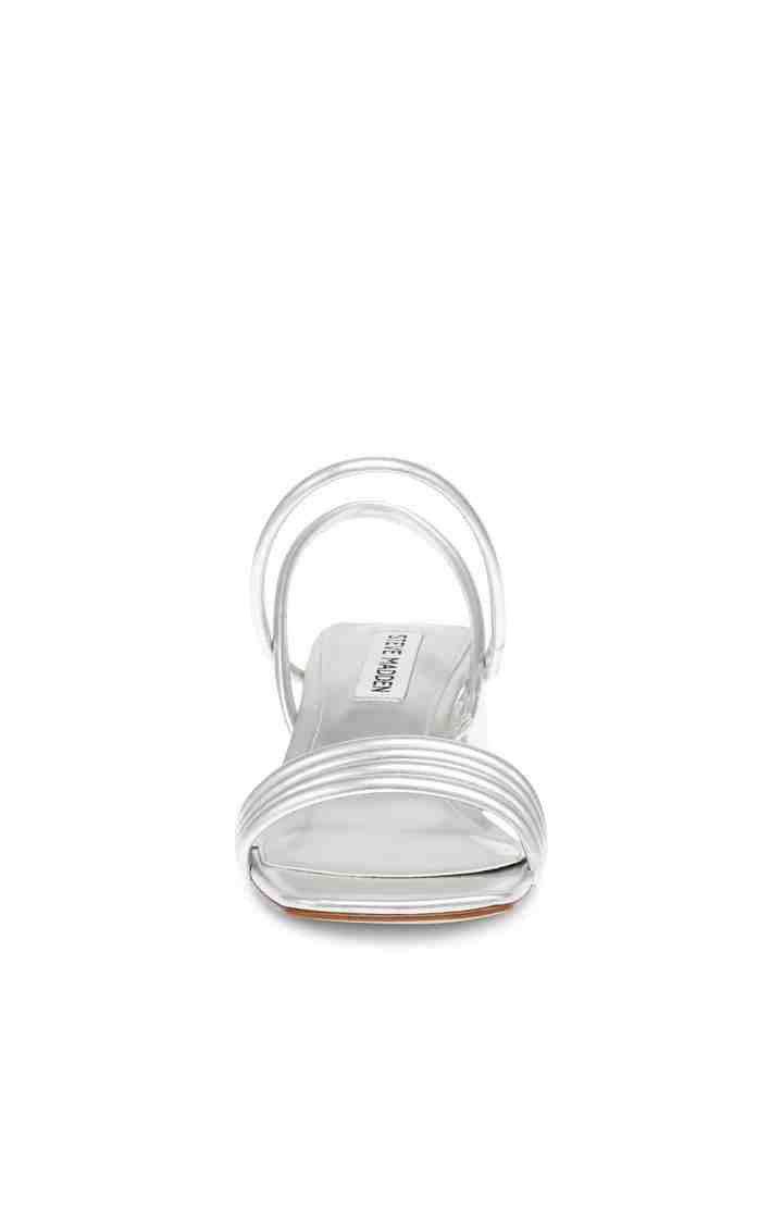 At-Ease Silver Heel Sandals